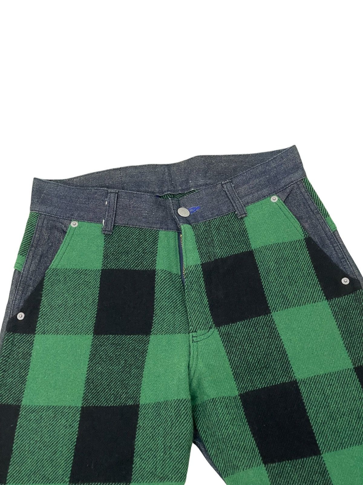 Japanese Brand Hybrid Wool Denim Earth Music Plaid Regular 3🟦7 Size US 29 - 18 Thumbnail