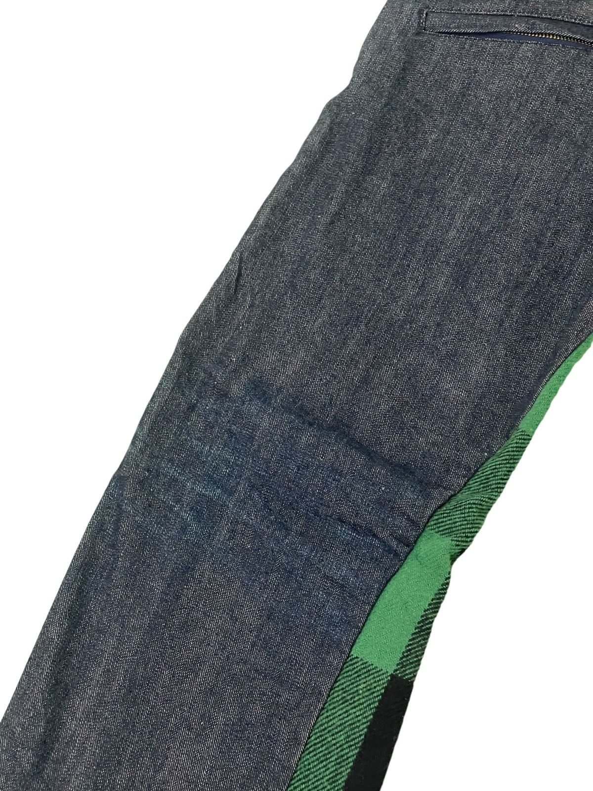 Japanese Brand Hybrid Wool Denim Earth Music Plaid Regular 3🟦7 Size US 29 - 6 Thumbnail
