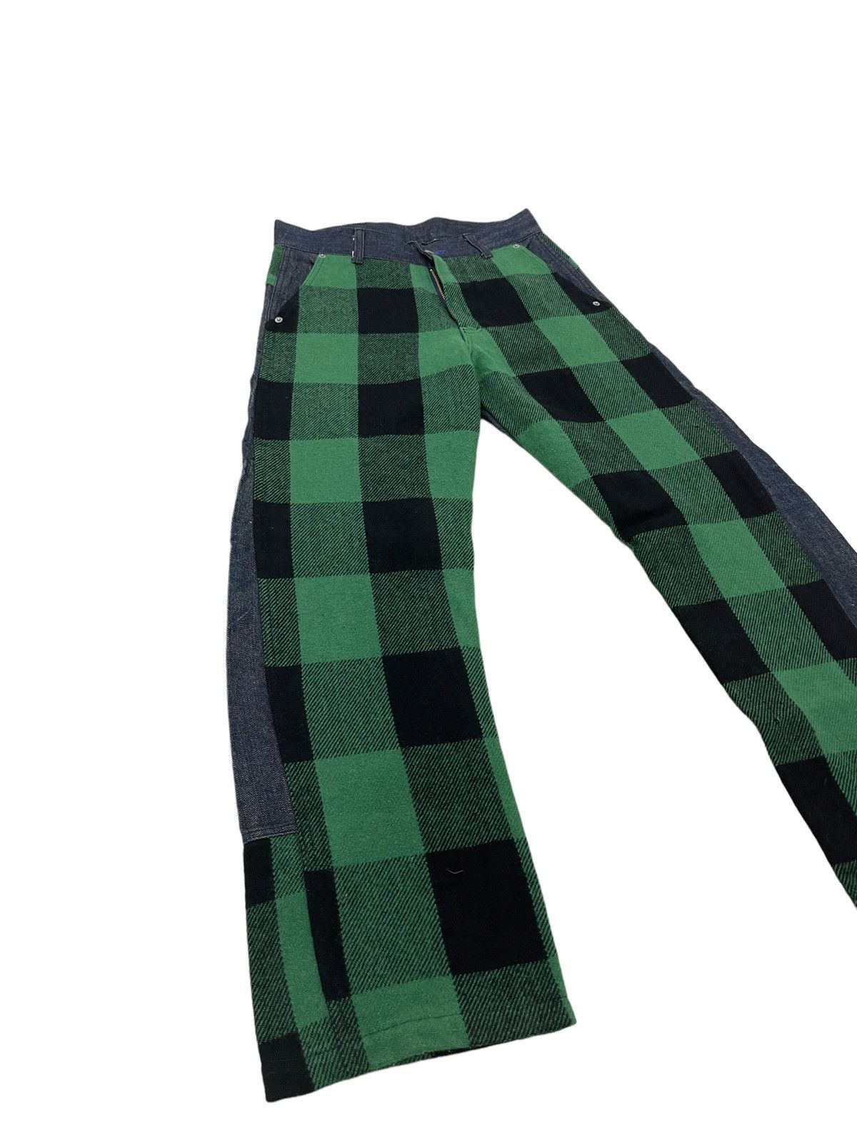 Japanese Brand Hybrid Wool Denim Earth Music Plaid Regular 3🟦7 Size US 29 - 12 Thumbnail