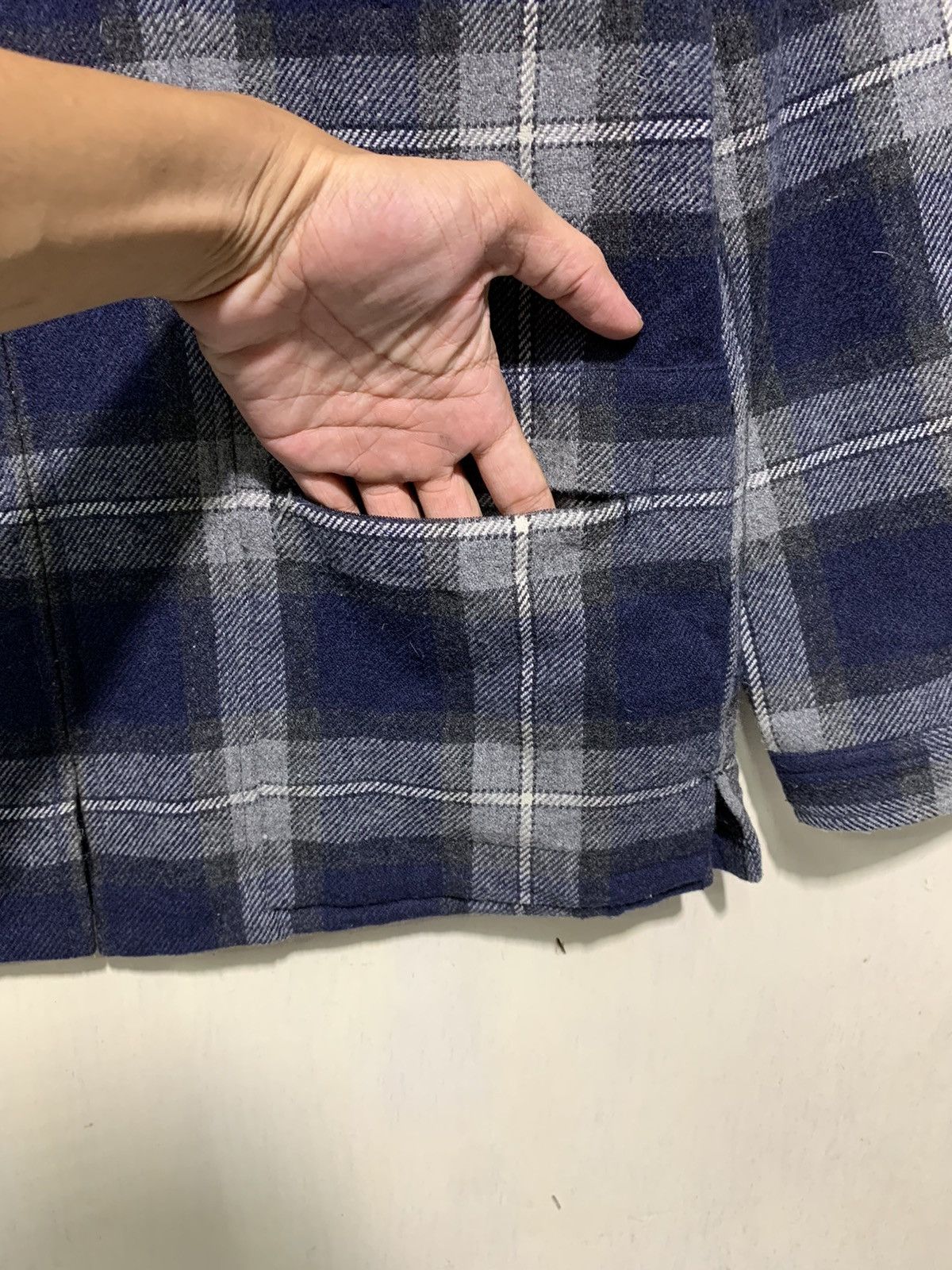 Marithe + Francois Girbaud 🔥M.F.GIRBAUD WOOL SHDOW PLAID TARTAN ZIPPER JACKET Size US L / EU 52-54 / 3 - 11 Thumbnail