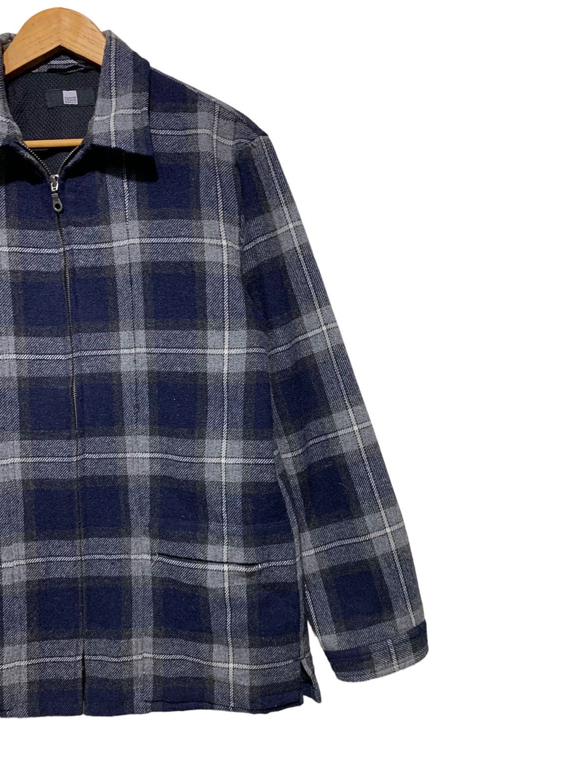 Marithe + Francois Girbaud 🔥M.F.GIRBAUD WOOL SHDOW PLAID TARTAN ZIPPER JACKET Size US L / EU 52-54 / 3 - 4 Thumbnail