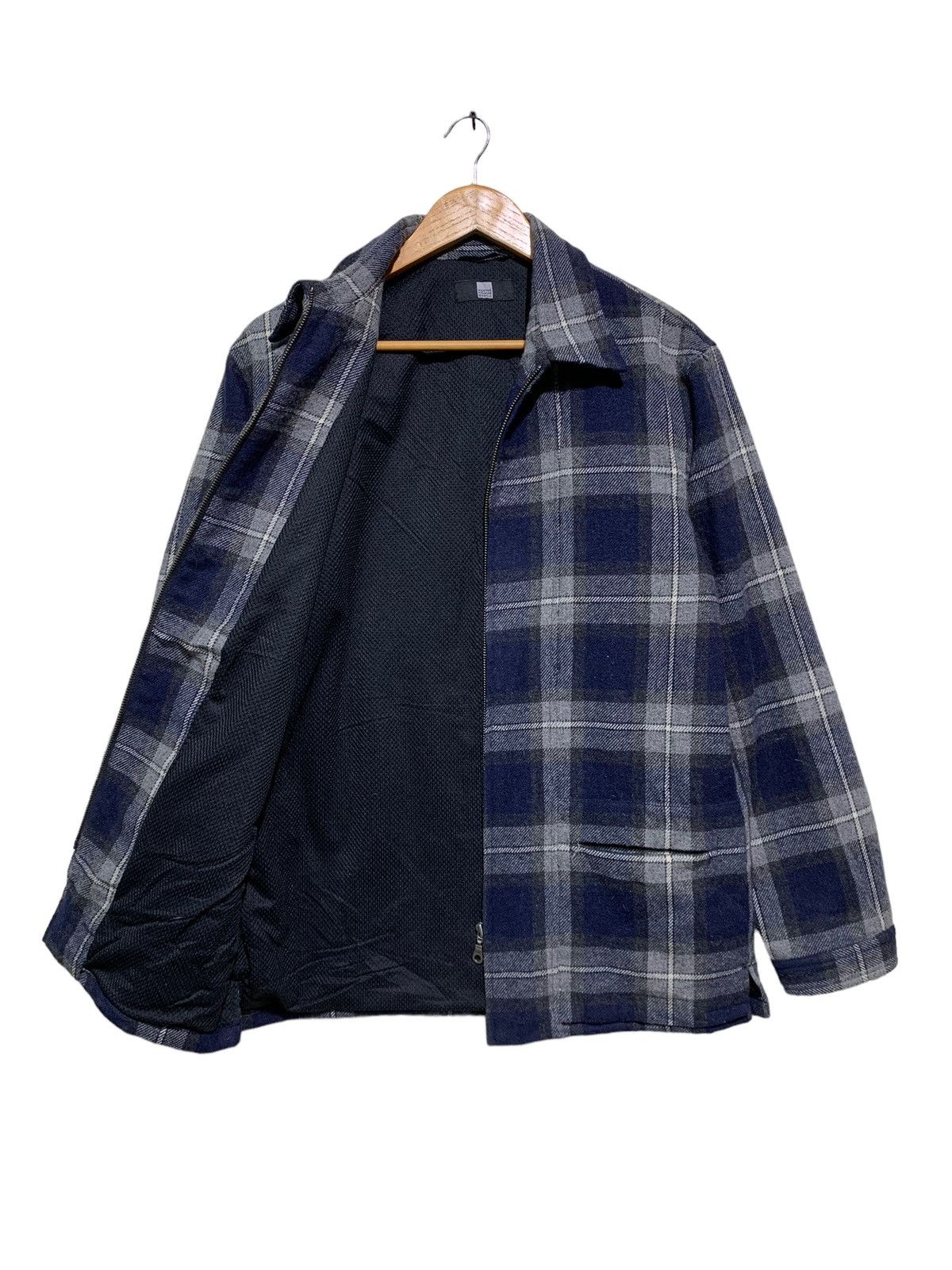 Marithe + Francois Girbaud 🔥M.F.GIRBAUD WOOL SHDOW PLAID TARTAN ZIPPER JACKET Size US L / EU 52-54 / 3 - 1 Thumbnail