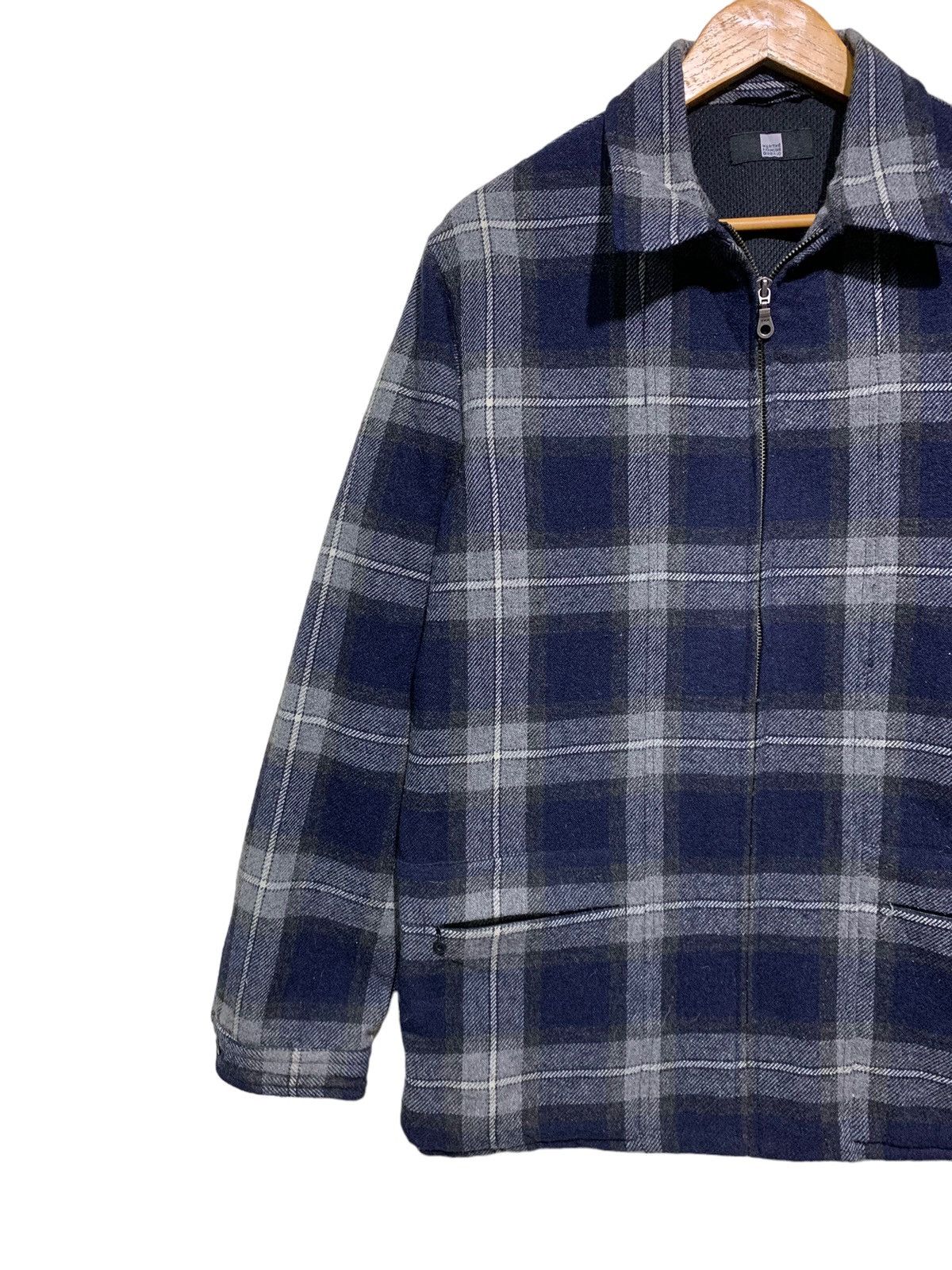 Marithe + Francois Girbaud 🔥M.F.GIRBAUD WOOL SHDOW PLAID TARTAN ZIPPER JACKET Size US L / EU 52-54 / 3 - 3 Thumbnail