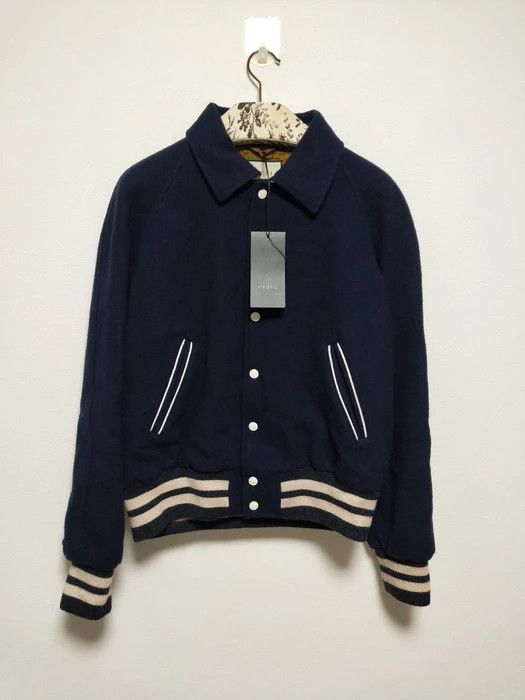 image of Gucci 'le Plus Loin' Teddy Wool Bomber in Navy, Men's (Size Large)