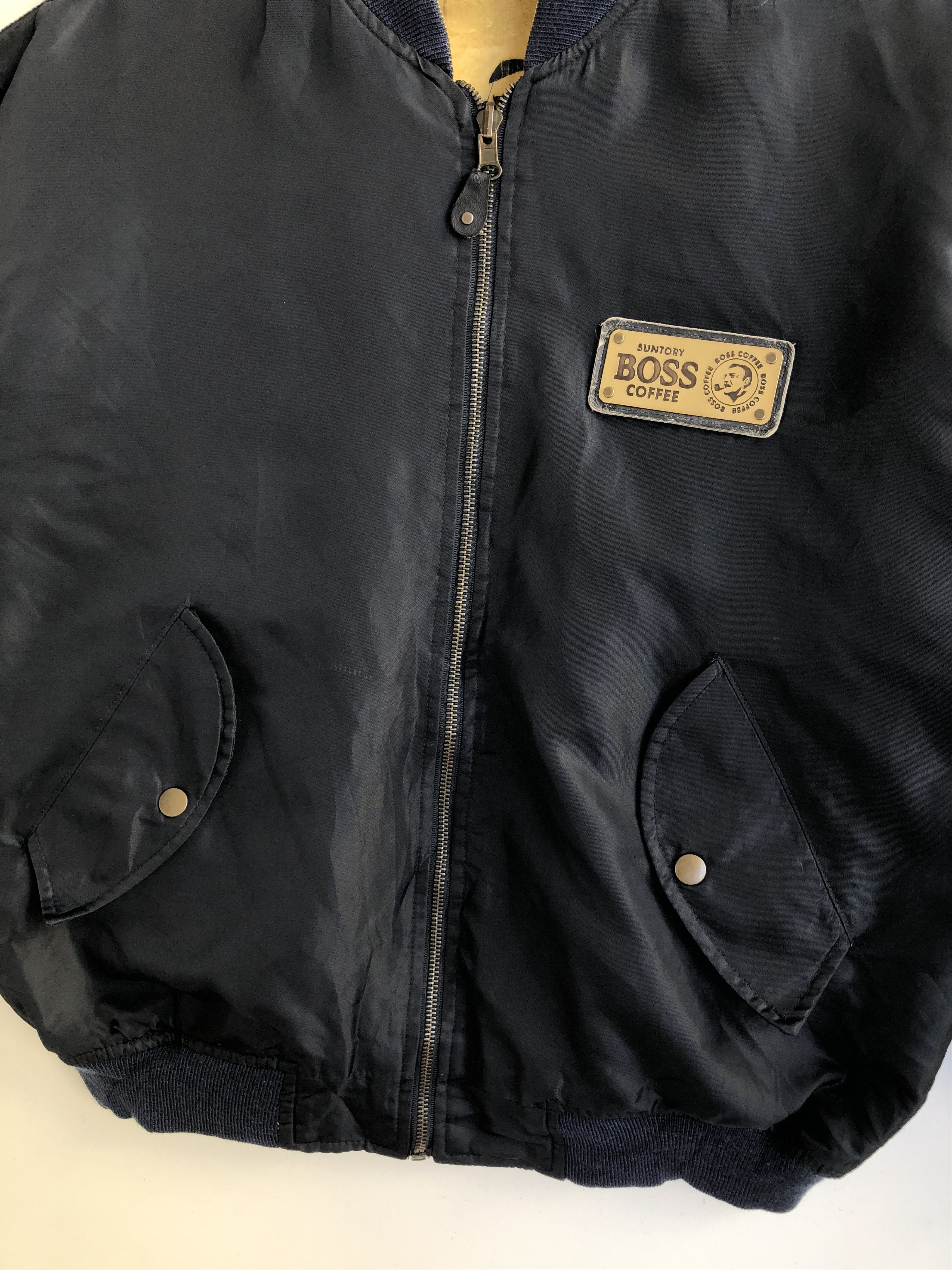 Japanese Brand × Vintage VINTAGE REVERSIBLE SUNTORY BOSS COFFEE BOMBER/MA-1 JACKET Size US M / EU 48-50 / 2 - 7 Thumbnail