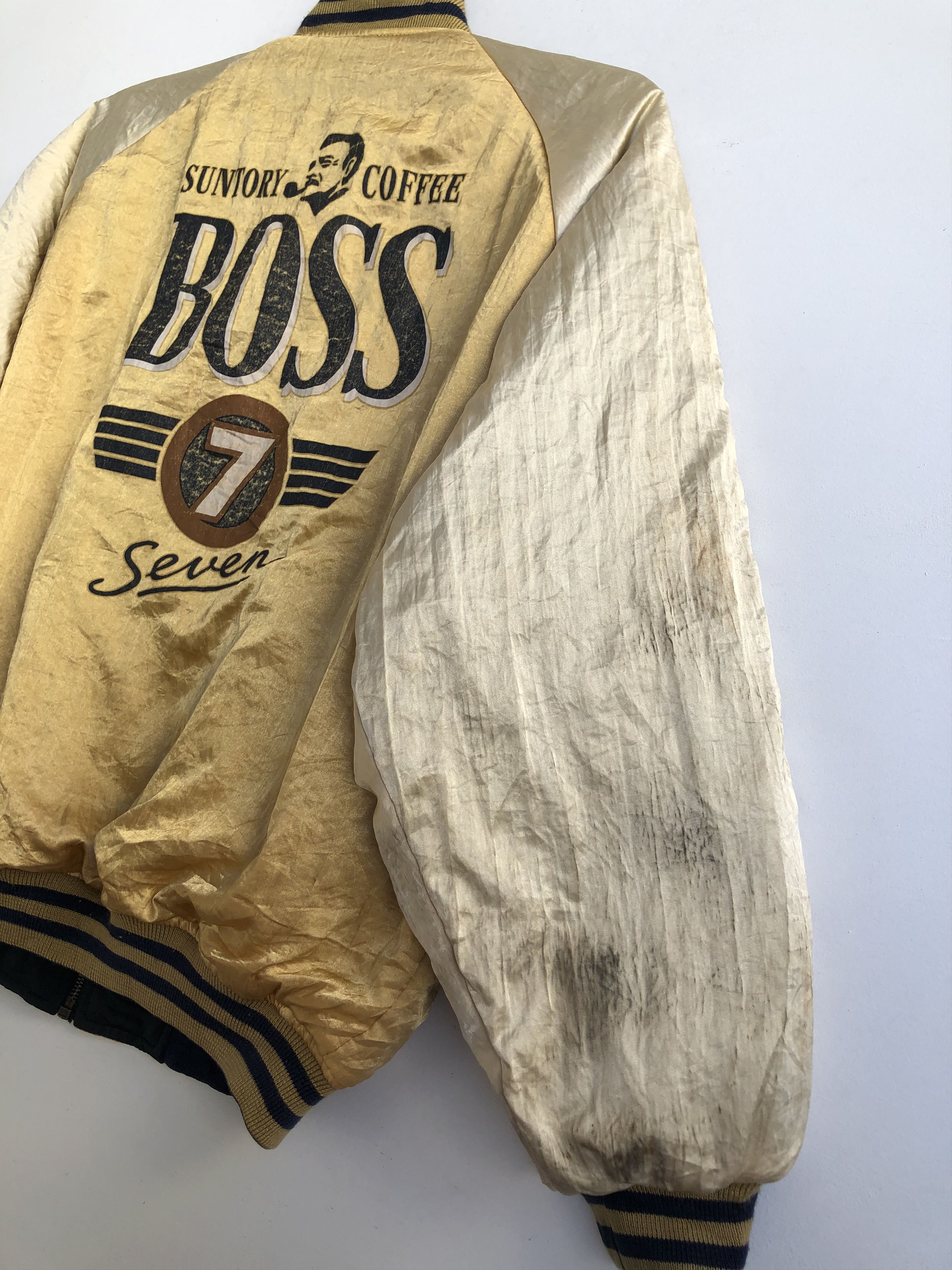 Japanese Brand × Vintage VINTAGE REVERSIBLE SUNTORY BOSS COFFEE BOMBER/MA-1 JACKET Size US M / EU 48-50 / 2 - 12 Thumbnail