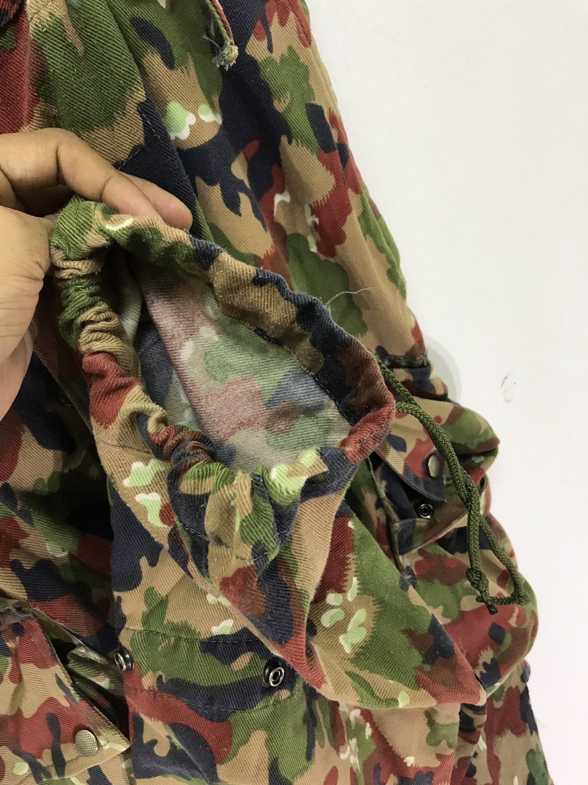 Vintage 🛩Vtg Swiss Army Overall Parachute Pant Alpine Camo Balloon Size US 37 - 3 Thumbnail