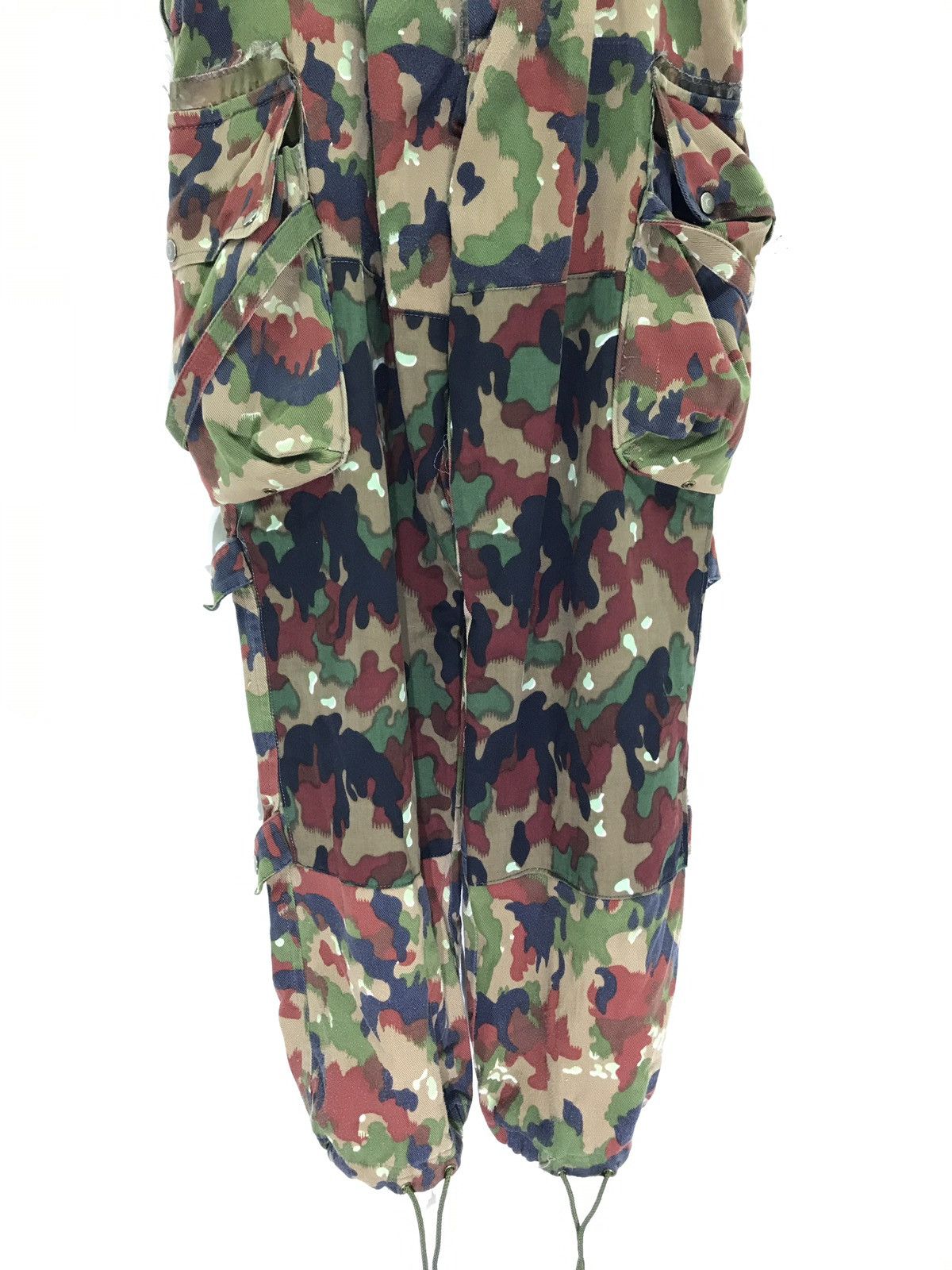 Vintage 🛩Vtg Swiss Army Overall Parachute Pant Alpine Camo Balloon Size US 37 - 2 Thumbnail