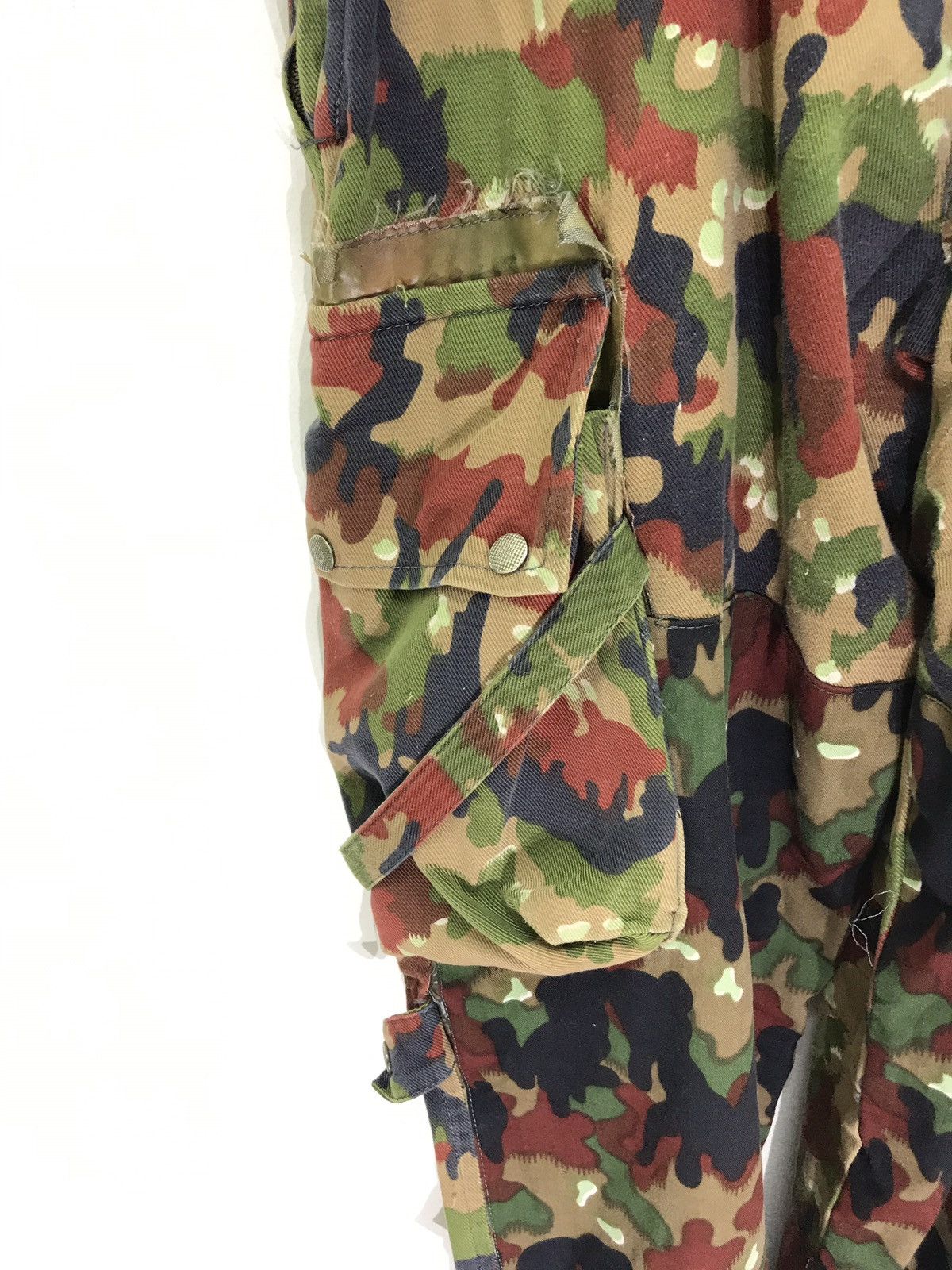 Vintage 🛩Vtg Swiss Army Overall Parachute Pant Alpine Camo Balloon Size US 37 - 5 Thumbnail