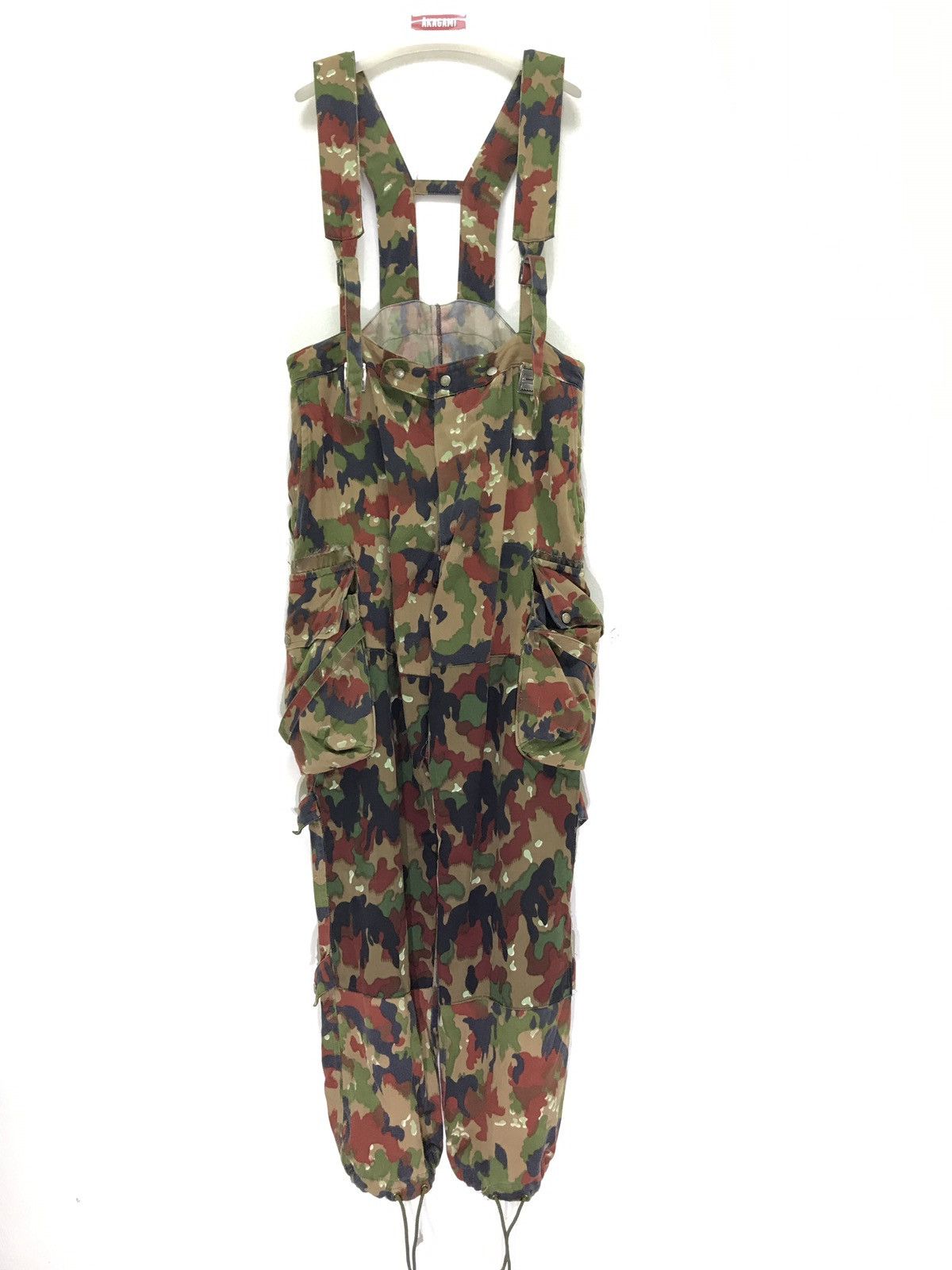 Vintage 🛩Vtg Swiss Army Overall Parachute Pant Alpine Camo Balloon Size US 37 - 1 Thumbnail