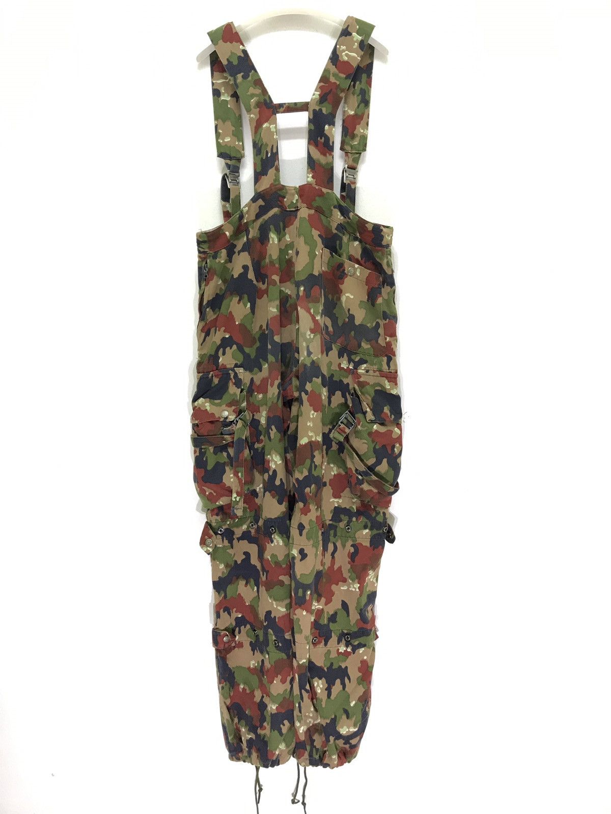 Vintage 🛩Vtg Swiss Army Overall Parachute Pant Alpine Camo Balloon Size US 37 - 8 Thumbnail