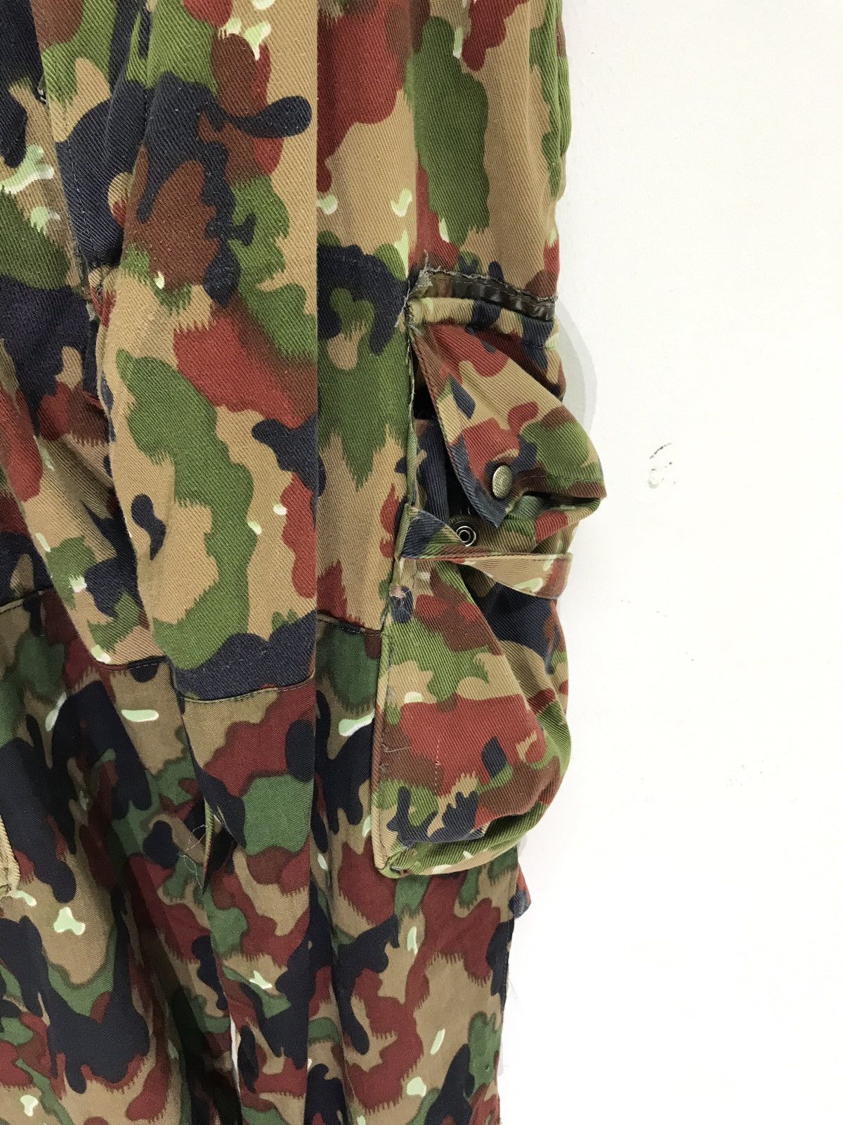 Vintage 🛩Vtg Swiss Army Overall Parachute Pant Alpine Camo Balloon Size US 37 - 6 Thumbnail