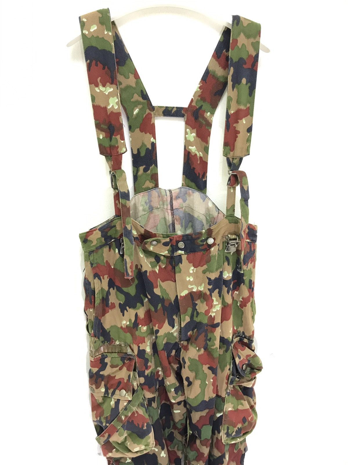 Vintage 🛩Vtg Swiss Army Overall Parachute Pant Alpine Camo Balloon Size US 37 - 4 Thumbnail