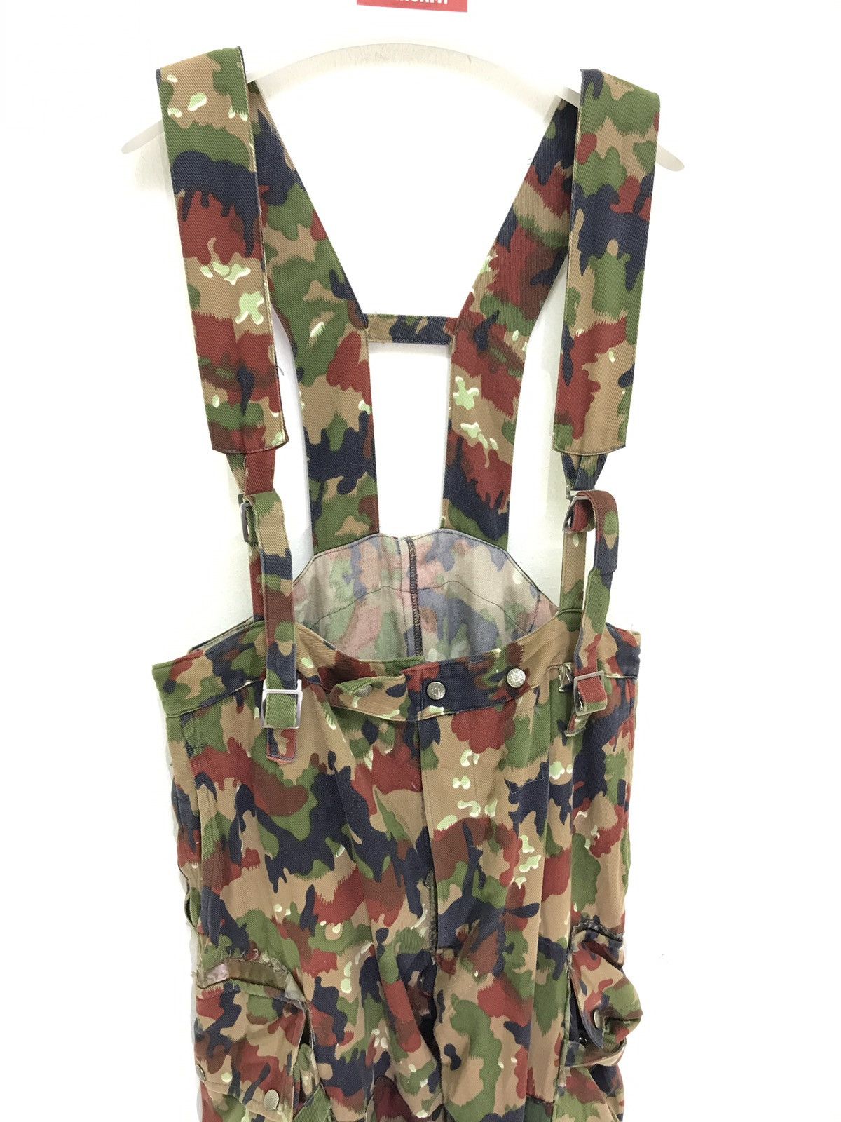 Vintage 🛩Vtg Swiss Army Overall Parachute Pant Alpine Camo Balloon Size US 37 - 7 Thumbnail