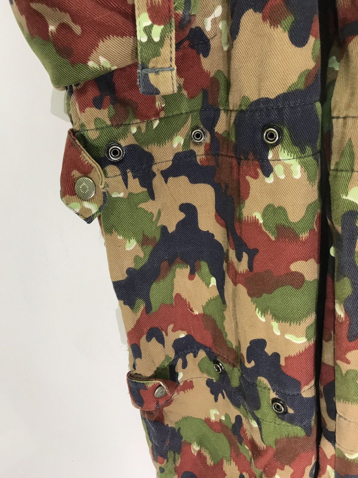 Vintage 🛩Vtg Swiss Army Overall Parachute Pant Alpine Camo Balloon Size US 37 - 10 Thumbnail