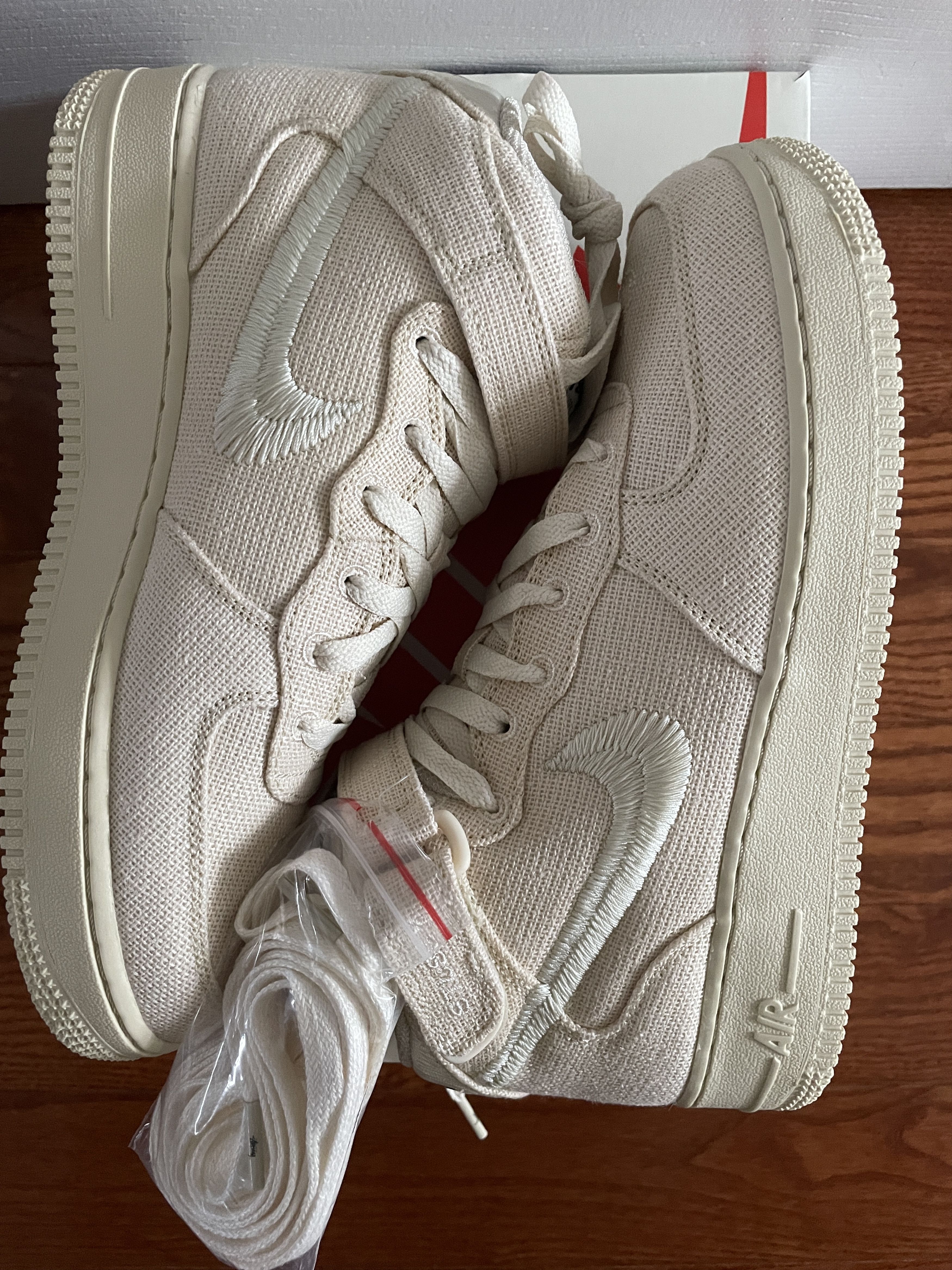Nike × Stussy Stussy Nike Air Force 1 Mid Fossil Men 7 Women 8.5 NEW Size US 7 / EU 40 - 5 Thumbnail
