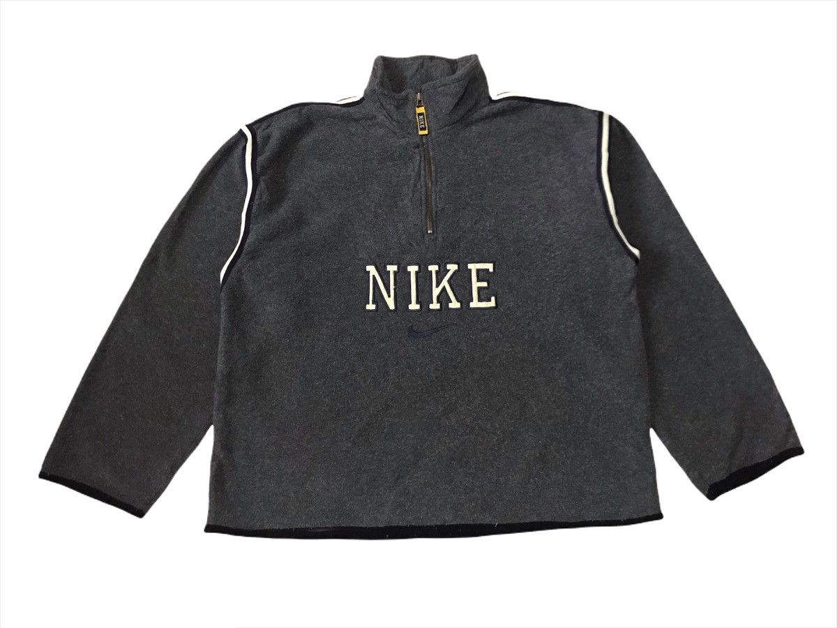 Nike × Vintage Vintage Nike Half Zipper Fleece Jacket Size US L / EU 52-54 / 3 - 1 Thumbnail