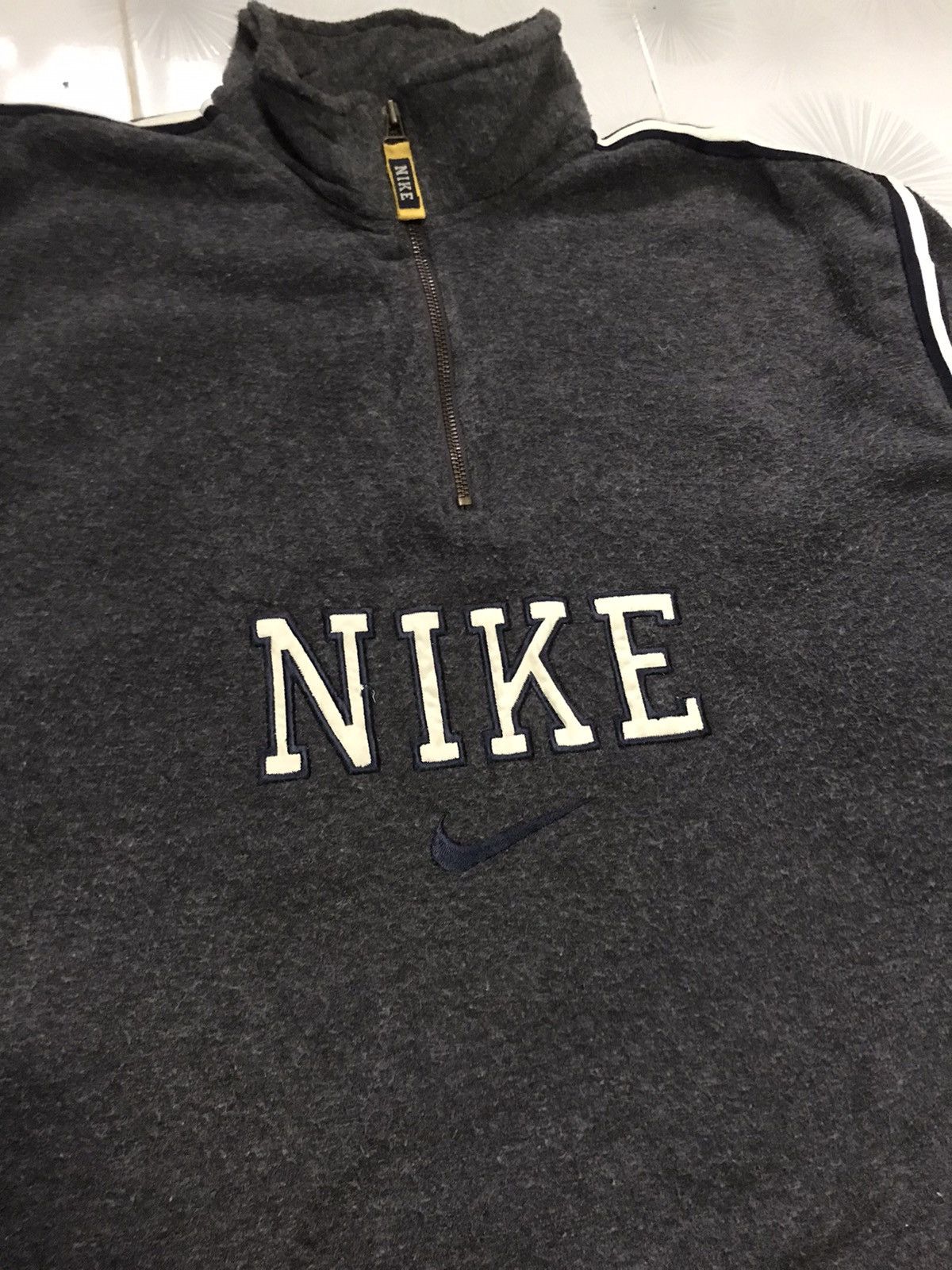 Nike × Vintage Vintage Nike Half Zipper Fleece Jacket Size US L / EU 52-54 / 3 - 3 Thumbnail