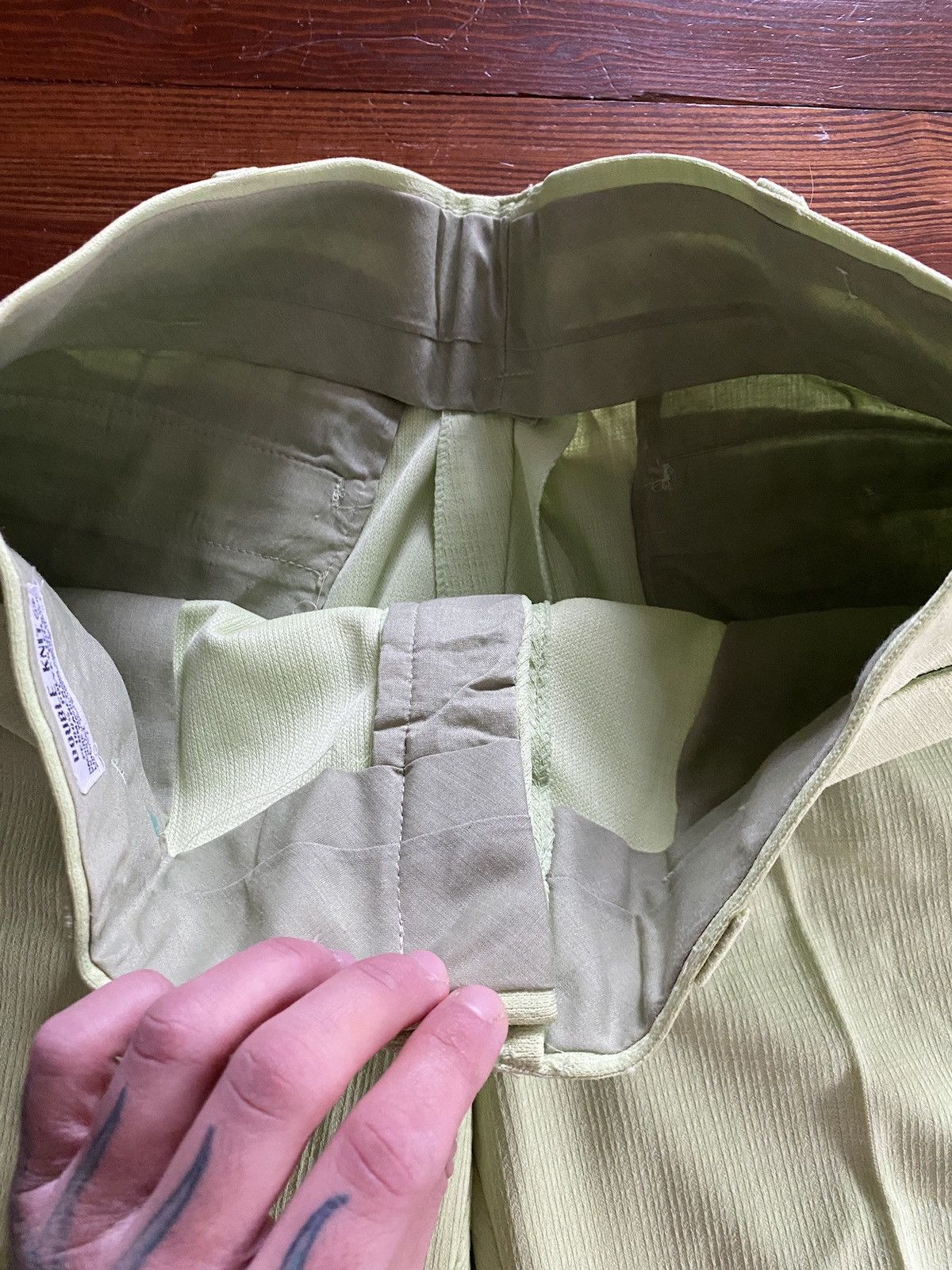 Vintage Vintage NWT 60’s Double Knit Yellow Green Polyester Shorts Size US 33 - 2 Thumbnail