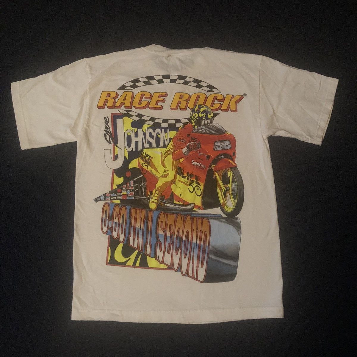 Vintage Vintage 90s Race Rock Orlando Steve Johnson 0 to 60 Logo Tee Size US M / EU 48-50 / 2 - 1 Thumbnail