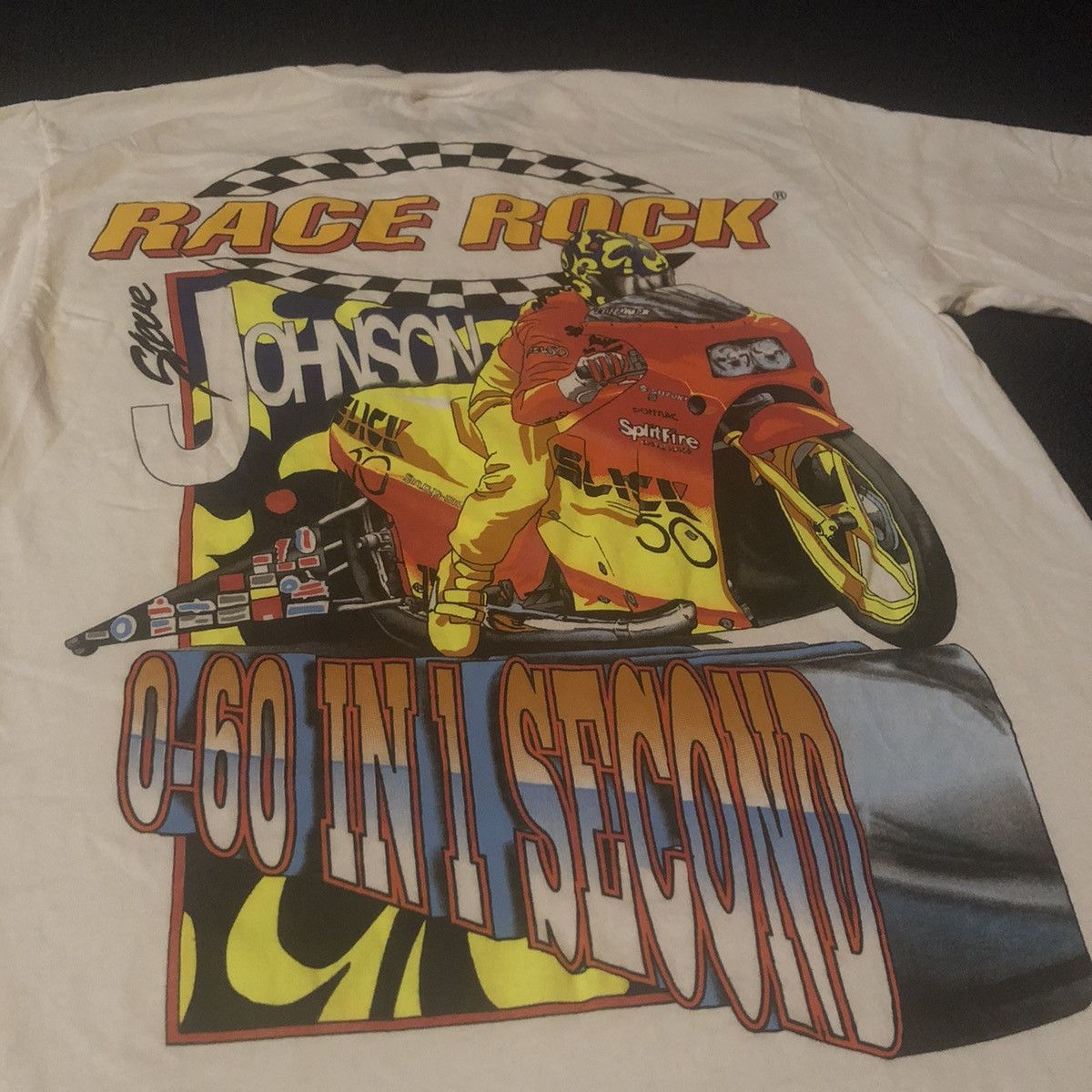 Vintage Vintage 90s Race Rock Orlando Steve Johnson 0 to 60 Logo Tee Size US M / EU 48-50 / 2 - 2 Thumbnail