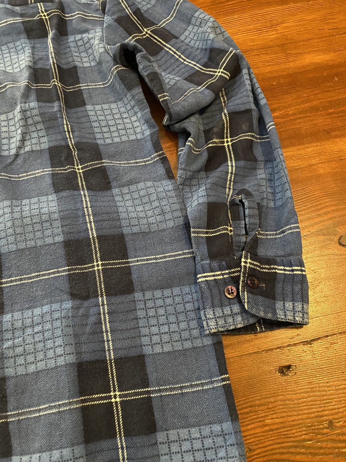 Dickies Vintage 80’s Dickies Blue Plaid Thin Flannel Button Up Size US S / EU 44-46 / 1 - 14 Thumbnail