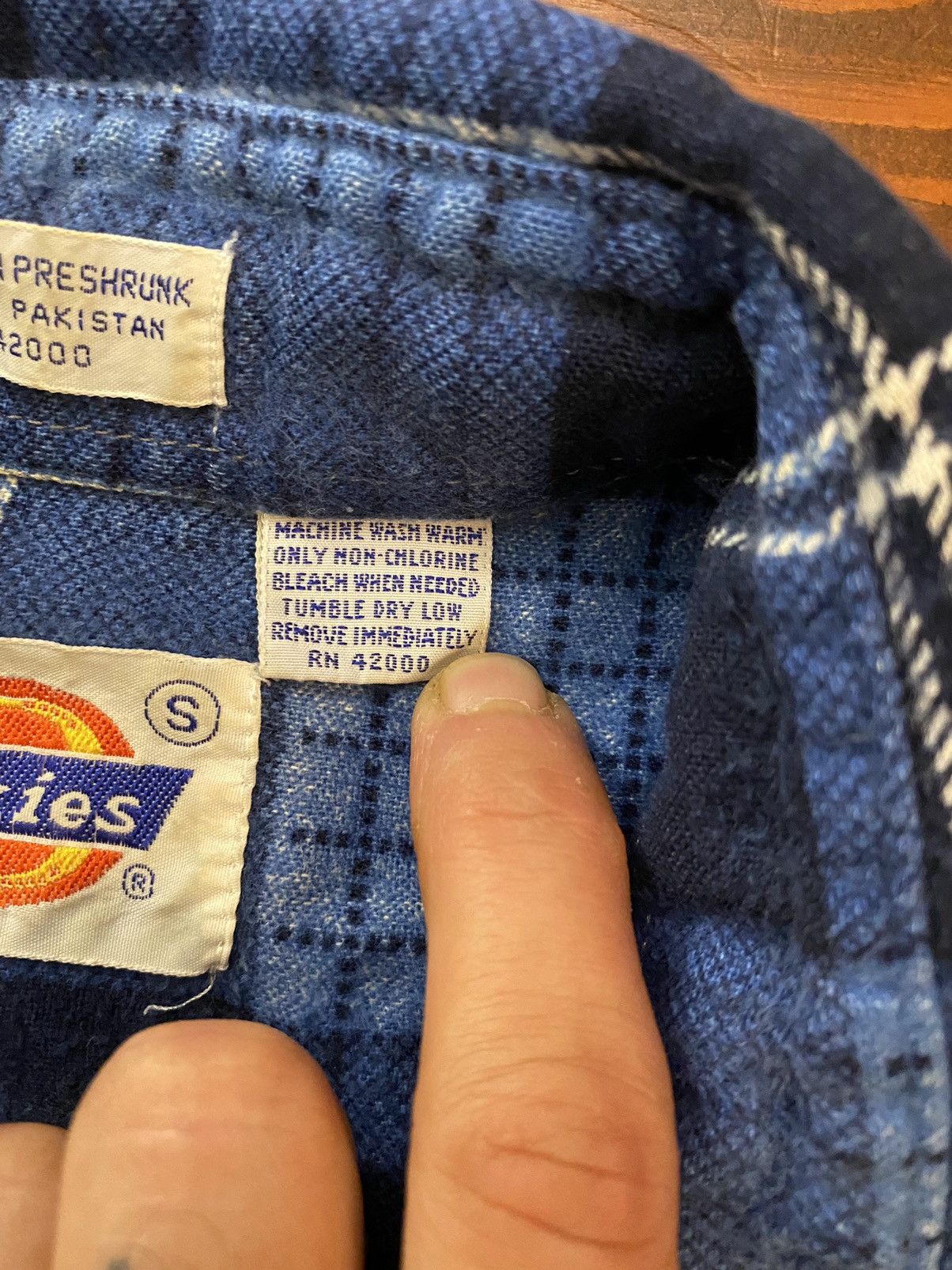 Dickies Vintage 80’s Dickies Blue Plaid Thin Flannel Button Up Size US S / EU 44-46 / 1 - 8 Thumbnail