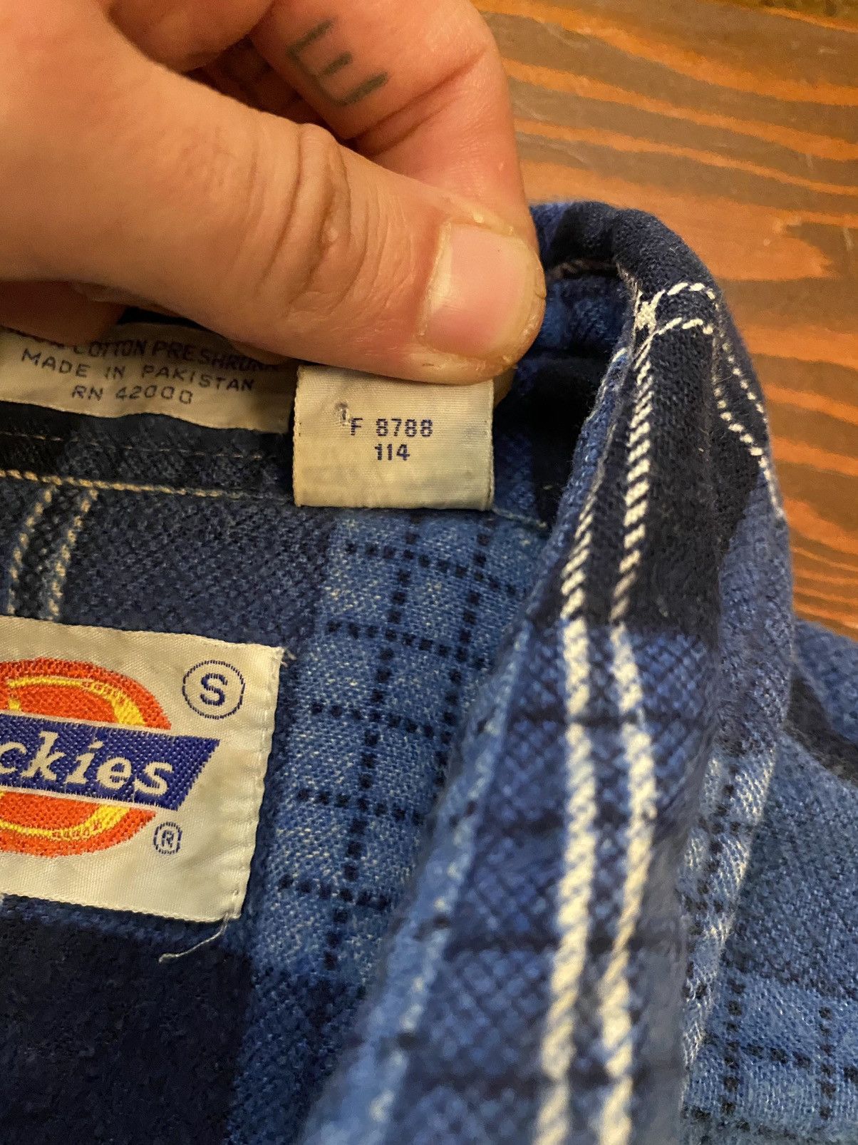 Dickies Vintage 80’s Dickies Blue Plaid Thin Flannel Button Up Size US S / EU 44-46 / 1 - 9 Thumbnail