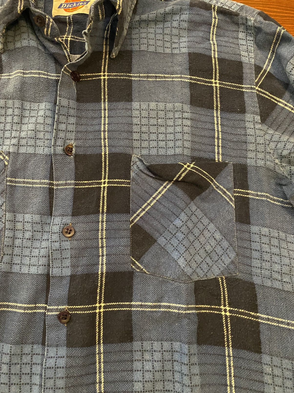 Dickies Vintage 80’s Dickies Blue Plaid Thin Flannel Button Up Size US S / EU 44-46 / 1 - 4 Thumbnail