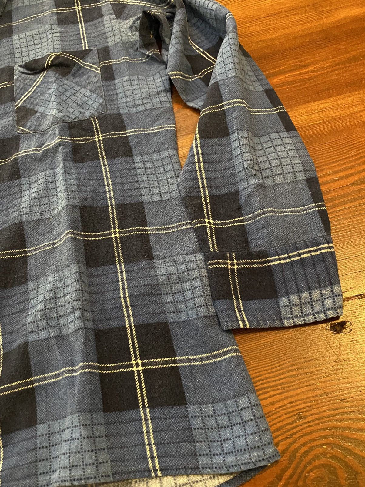 Dickies Vintage 80’s Dickies Blue Plaid Thin Flannel Button Up Size US S / EU 44-46 / 1 - 2 Thumbnail