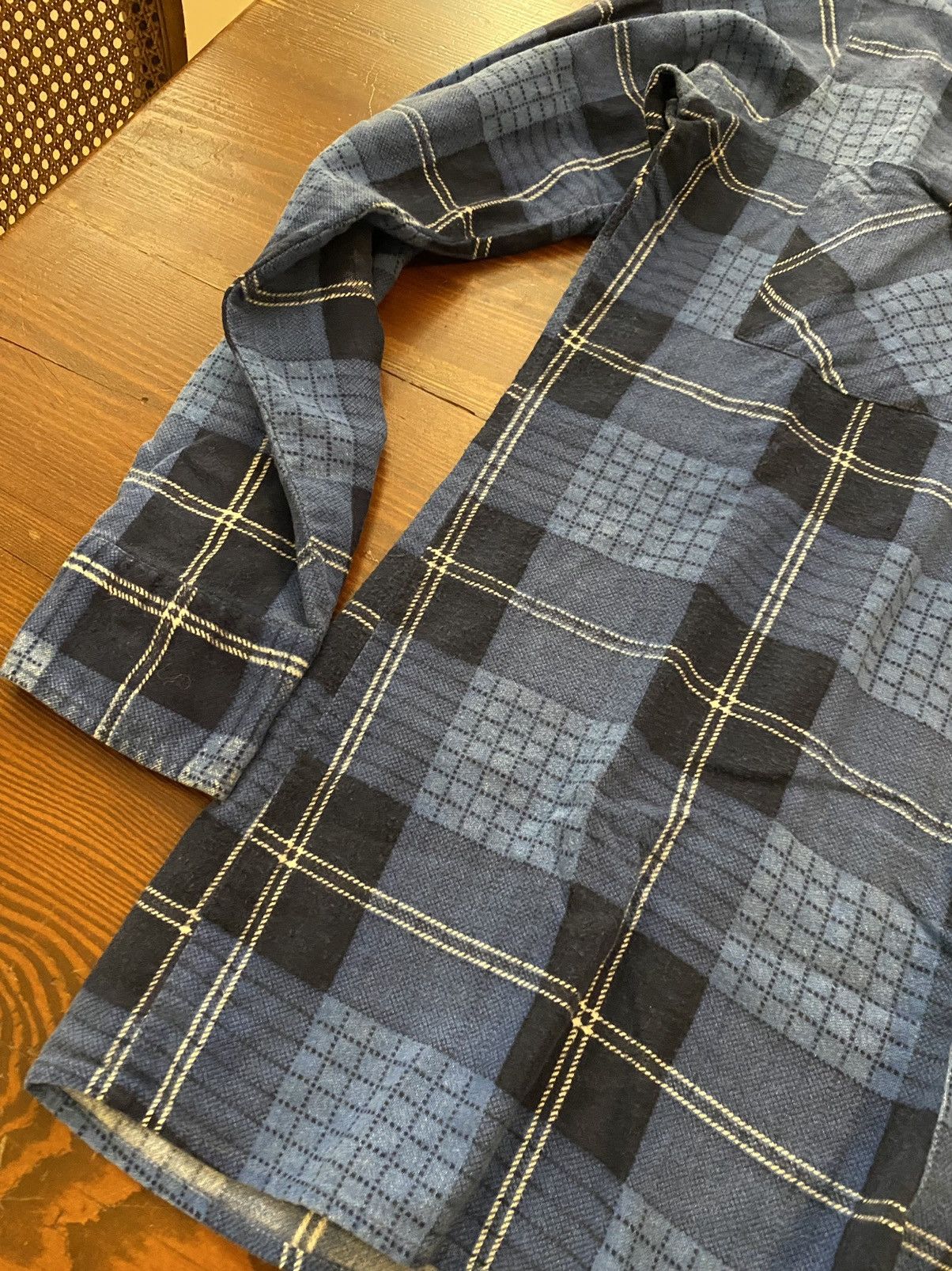 Dickies Vintage 80’s Dickies Blue Plaid Thin Flannel Button Up Size US S / EU 44-46 / 1 - 3 Thumbnail