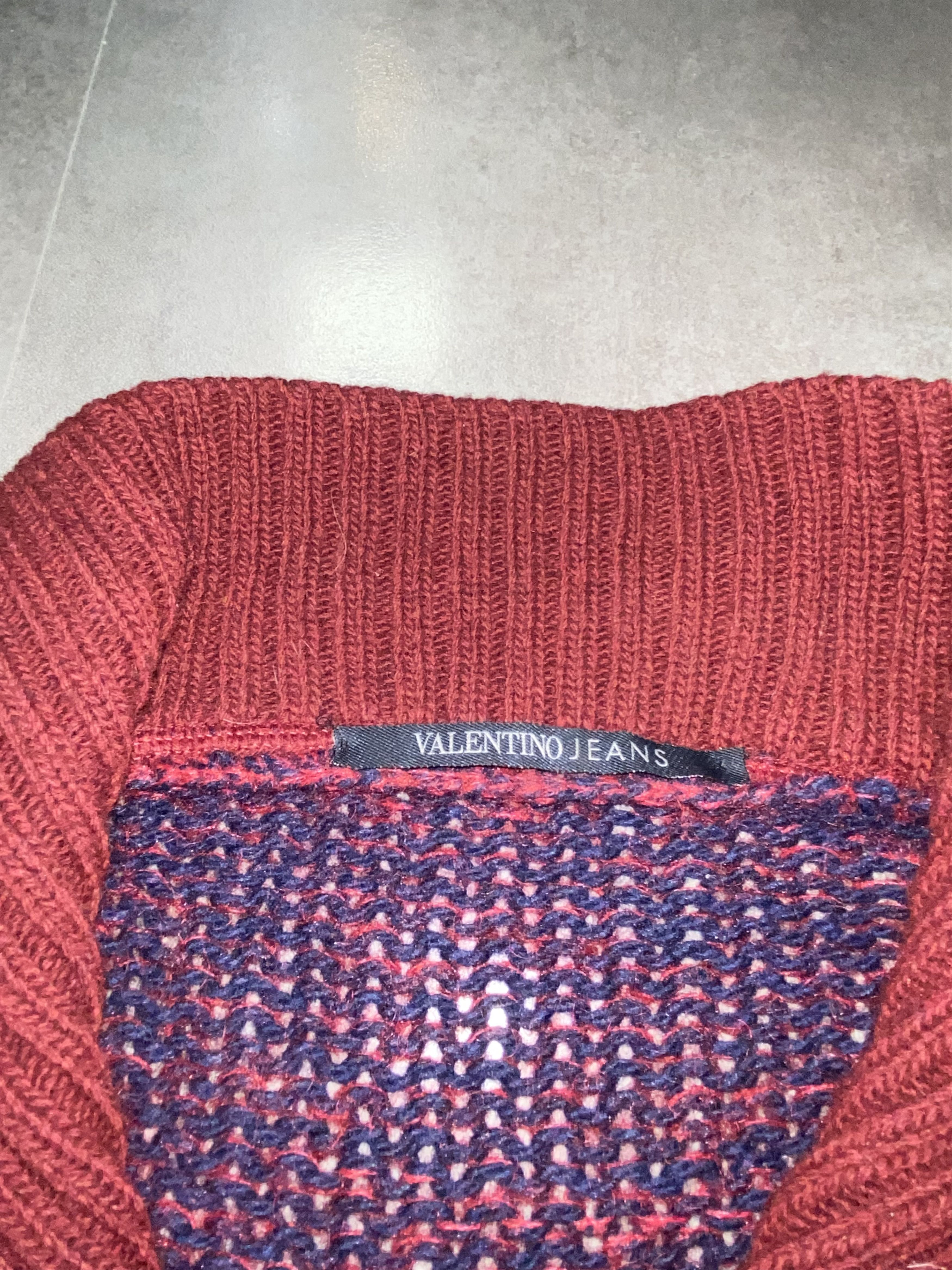 Valentino Archive Valentino Handknit 1/4 Zipped Mohair Wool Sweater Size US XL / EU 56 / 4 - 14 Thumbnail