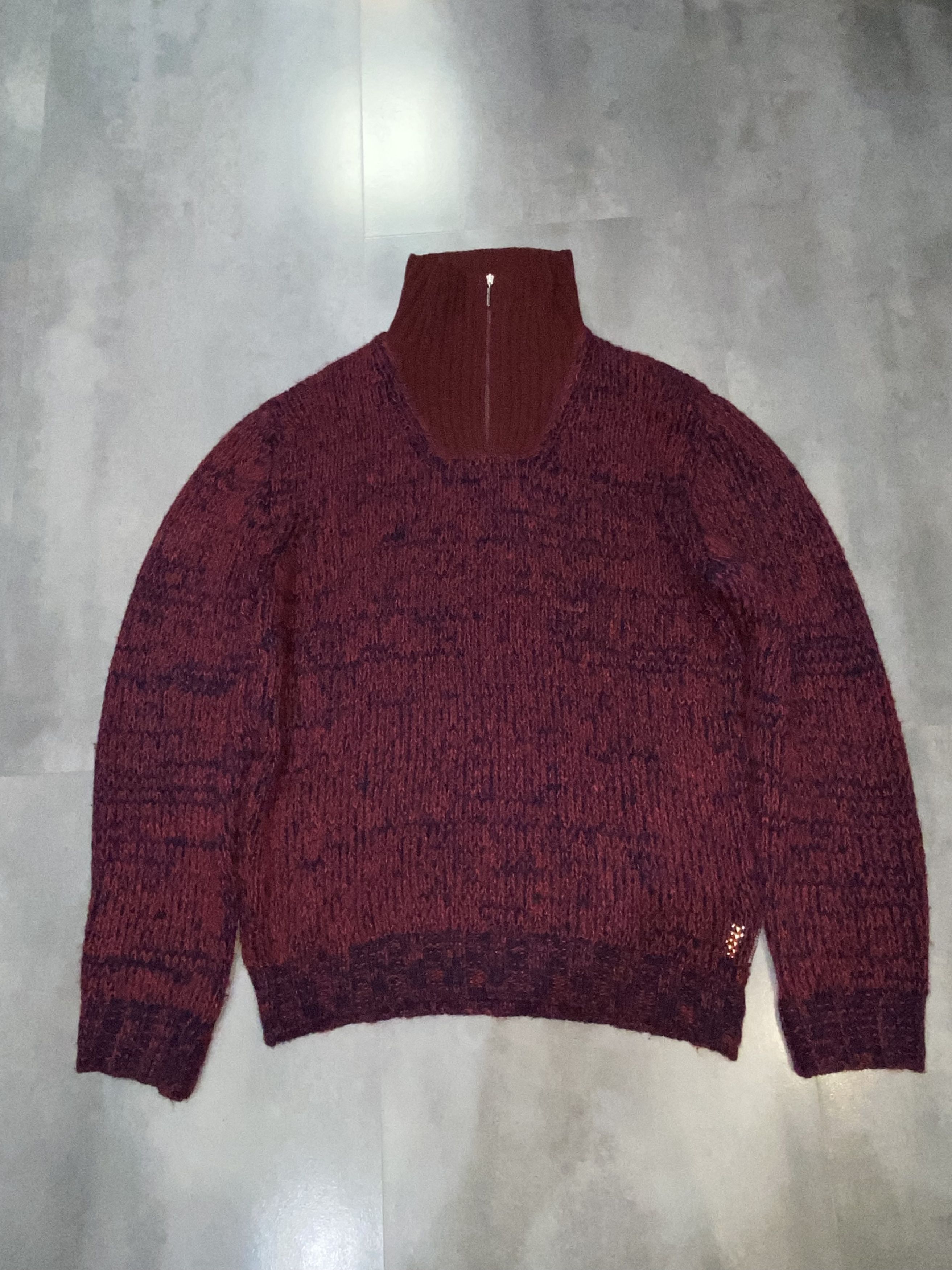 Valentino Archive Valentino Handknit 1/4 Zipped Mohair Wool Sweater Size US XL / EU 56 / 4 - 9 Thumbnail