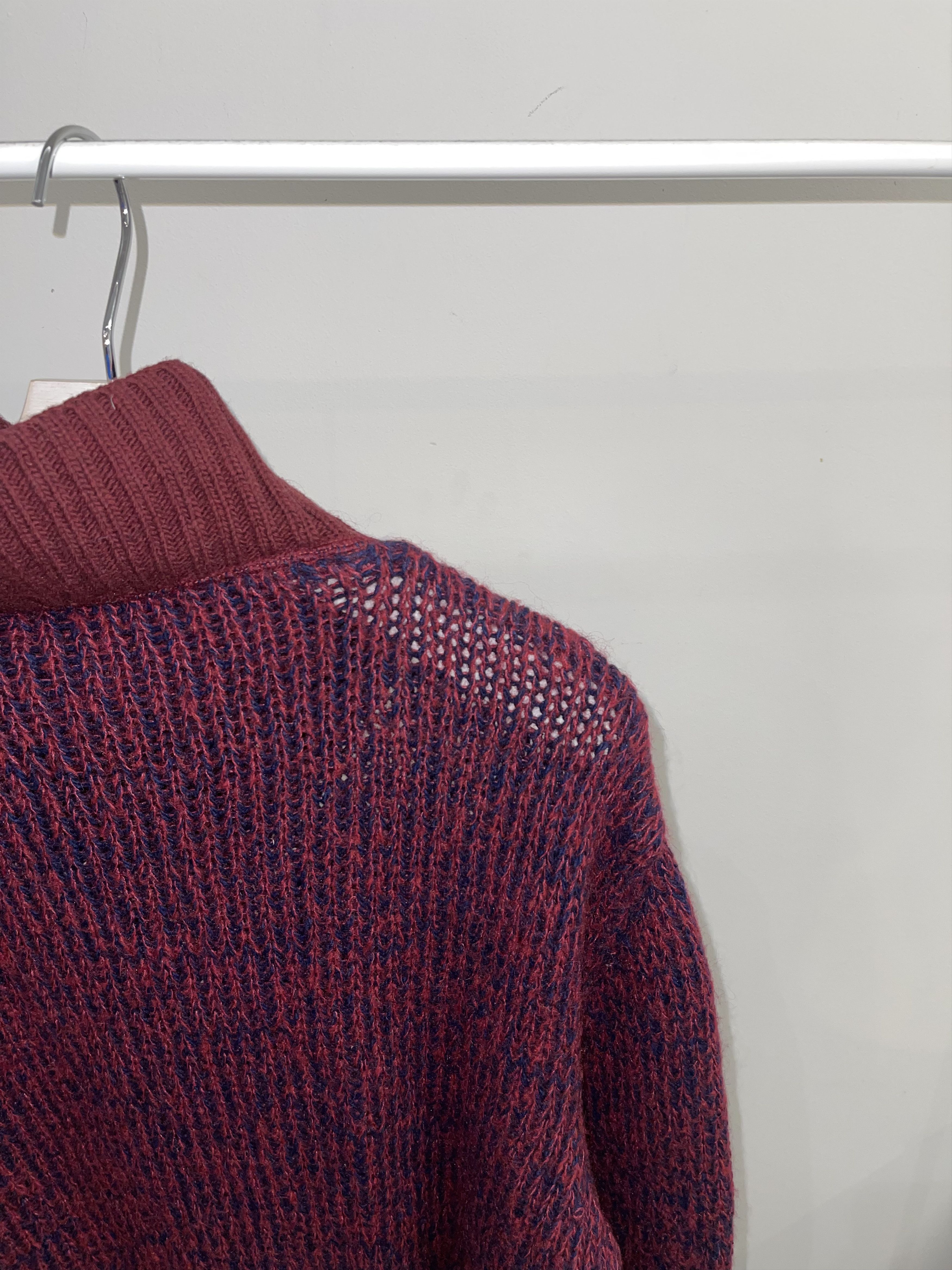 Valentino Archive Valentino Handknit 1/4 Zipped Mohair Wool Sweater Size US XL / EU 56 / 4 - 7 Thumbnail