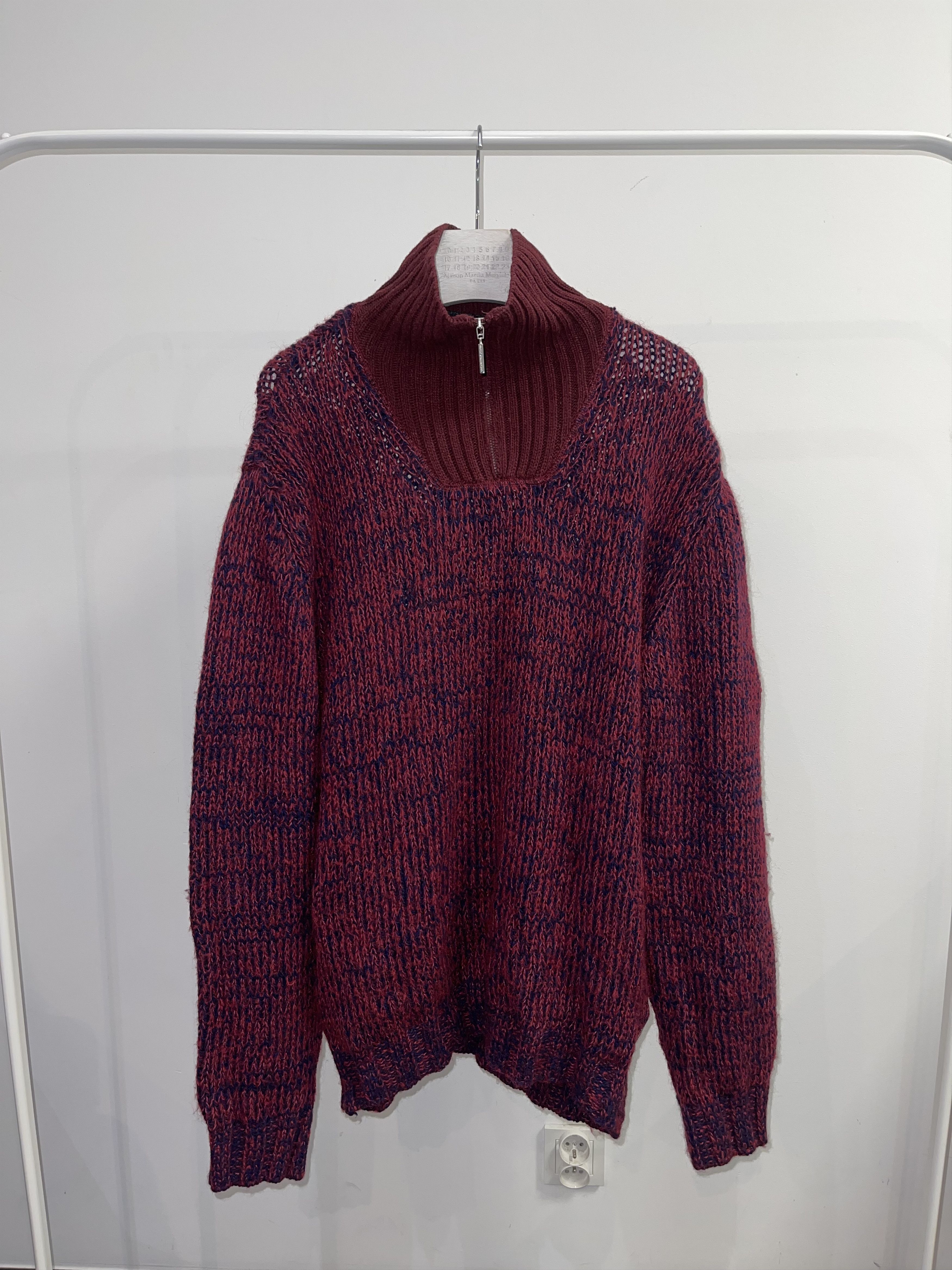Valentino Archive Valentino Handknit 1/4 Zipped Mohair Wool Sweater Size US XL / EU 56 / 4 - 3 Thumbnail