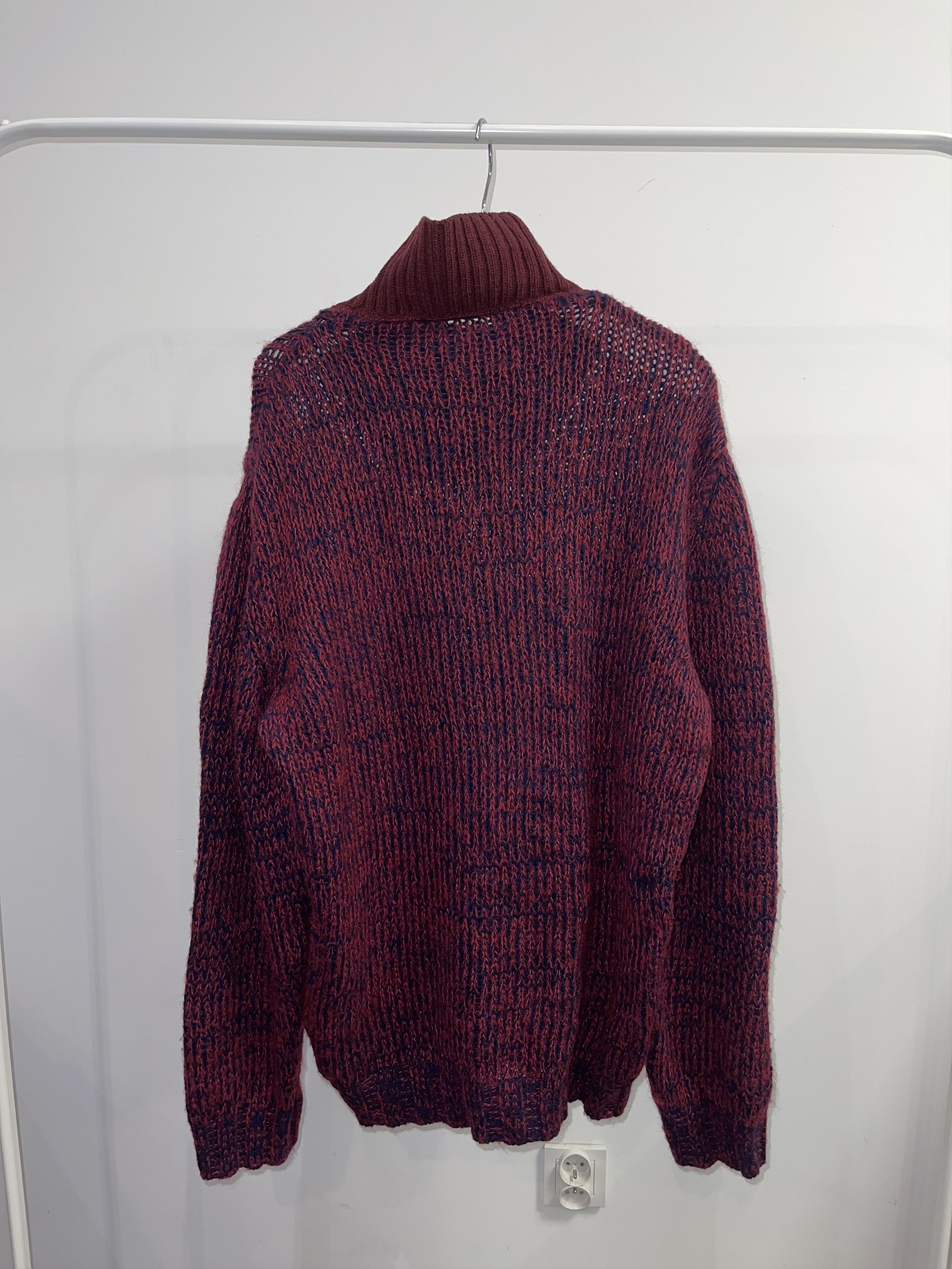 Valentino Archive Valentino Handknit 1/4 Zipped Mohair Wool Sweater Size US XL / EU 56 / 4 - 6 Thumbnail