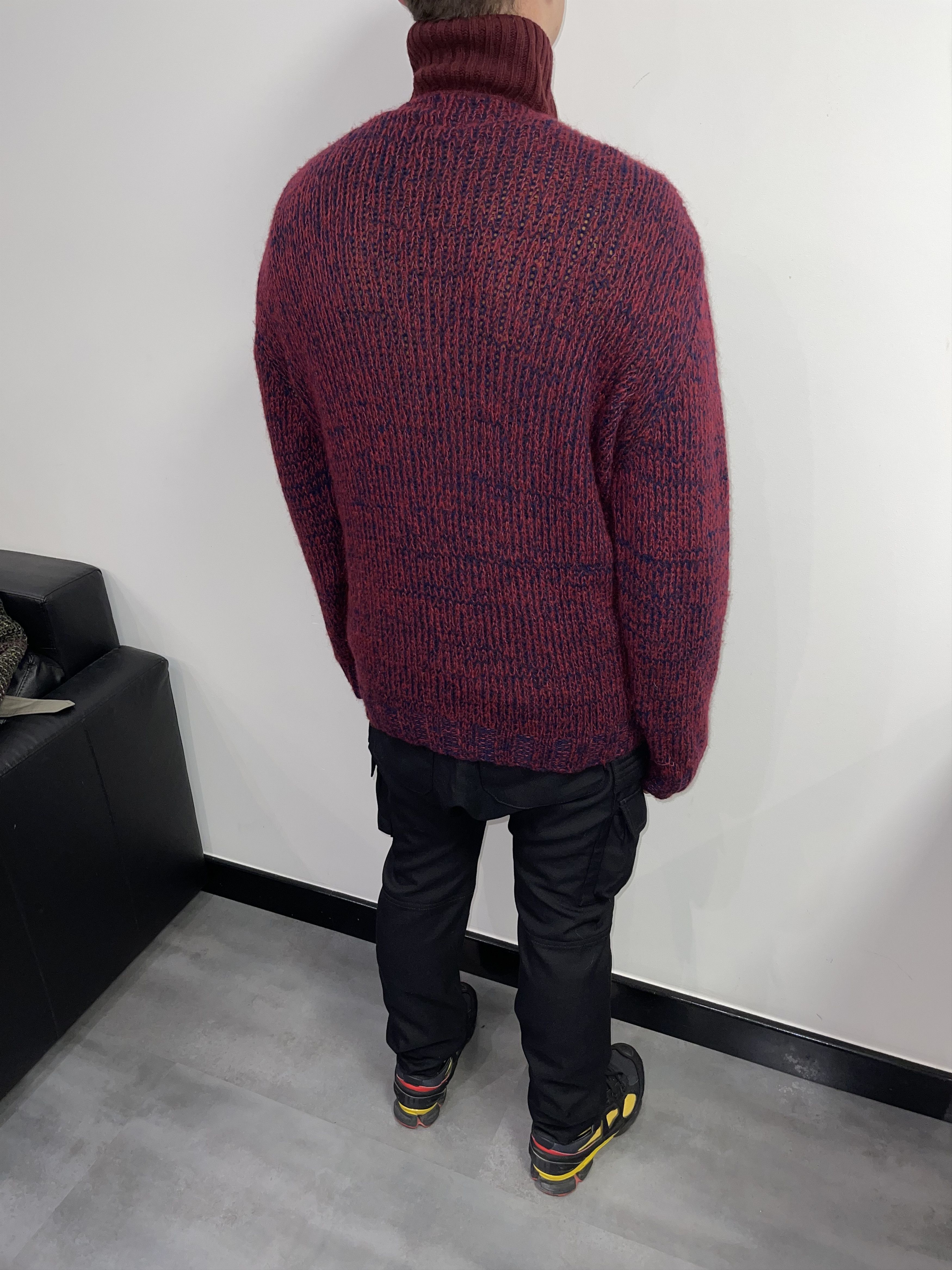 Valentino Archive Valentino Handknit 1/4 Zipped Mohair Wool Sweater Size US XL / EU 56 / 4 - 2 Thumbnail