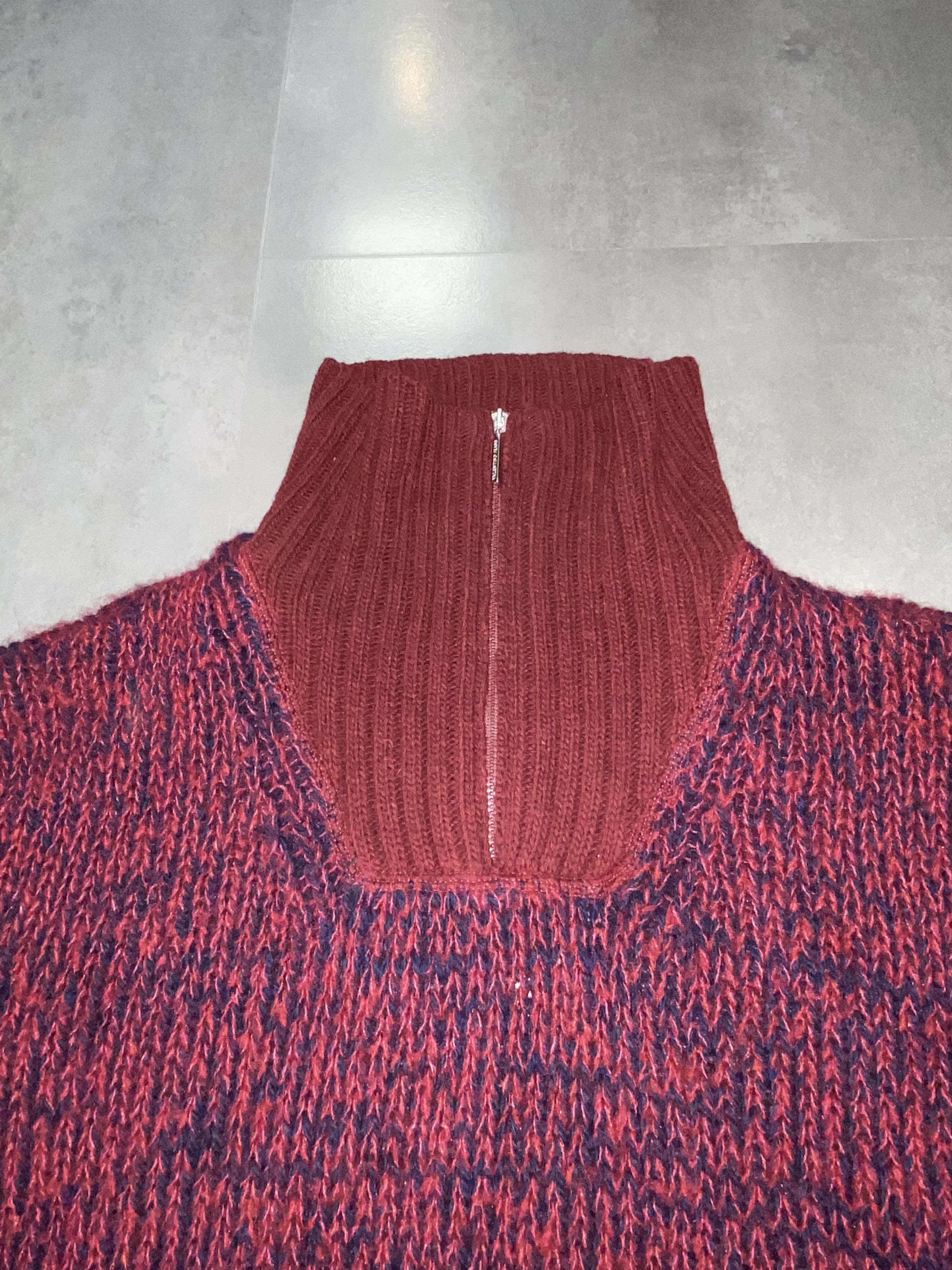 Valentino Archive Valentino Handknit 1/4 Zipped Mohair Wool Sweater Size US XL / EU 56 / 4 - 12 Thumbnail