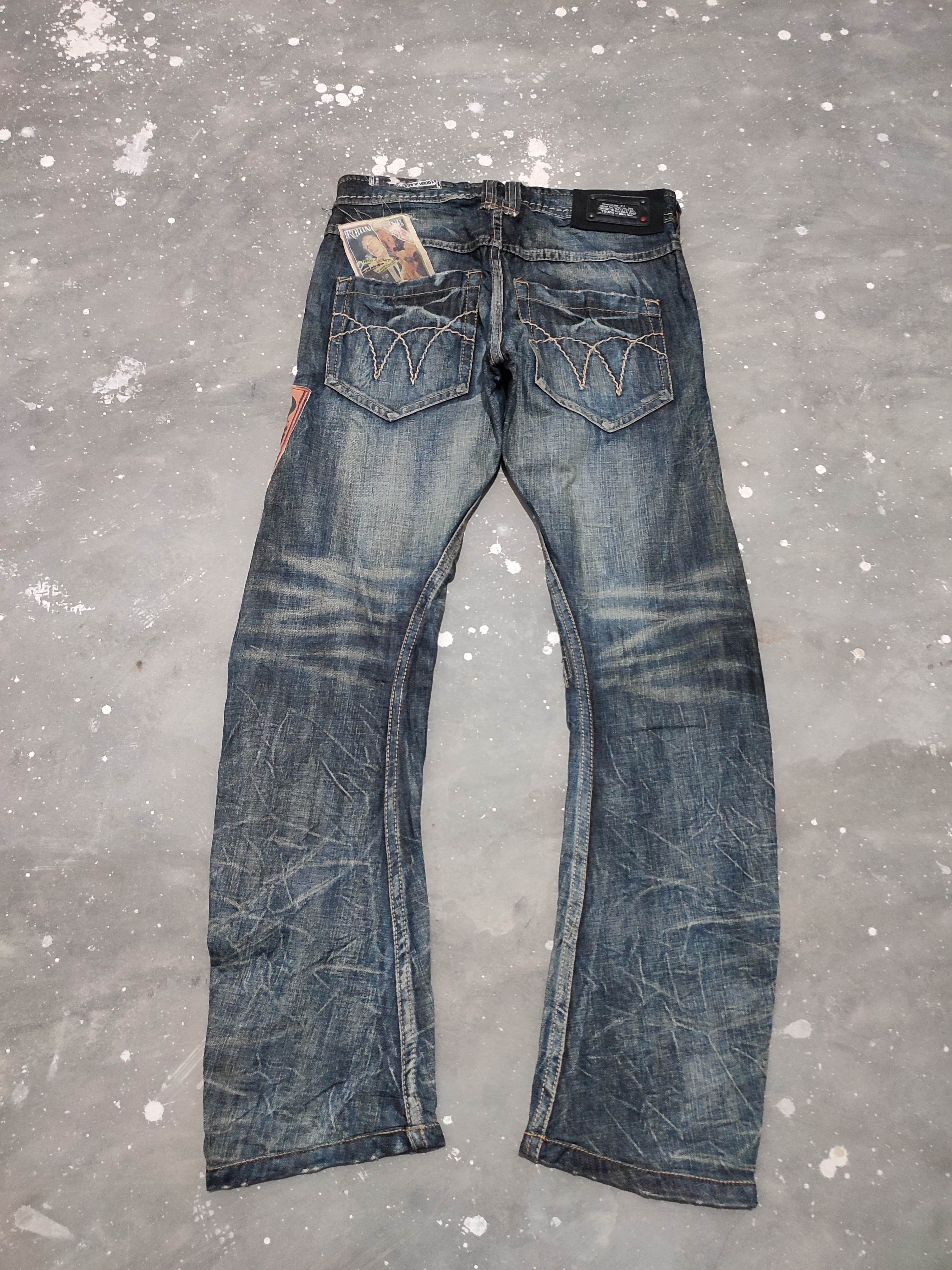 Japanese Brand 🔥 Tough Jeansmith Nice Art Patches Punk Jeans Size US 29 - 9 Thumbnail