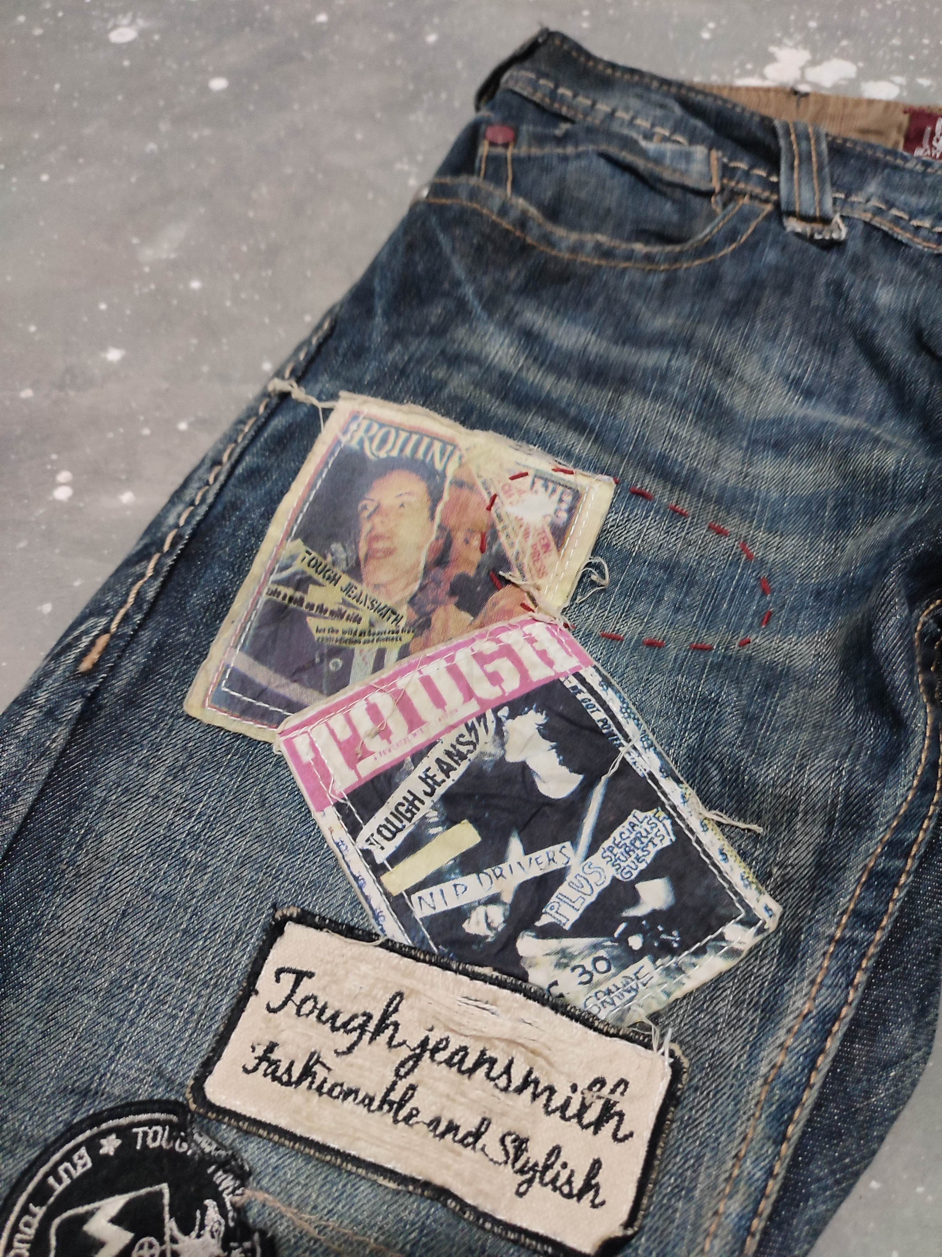 Japanese Brand 🔥 Tough Jeansmith Nice Art Patches Punk Jeans Size US 29 - 7 Thumbnail