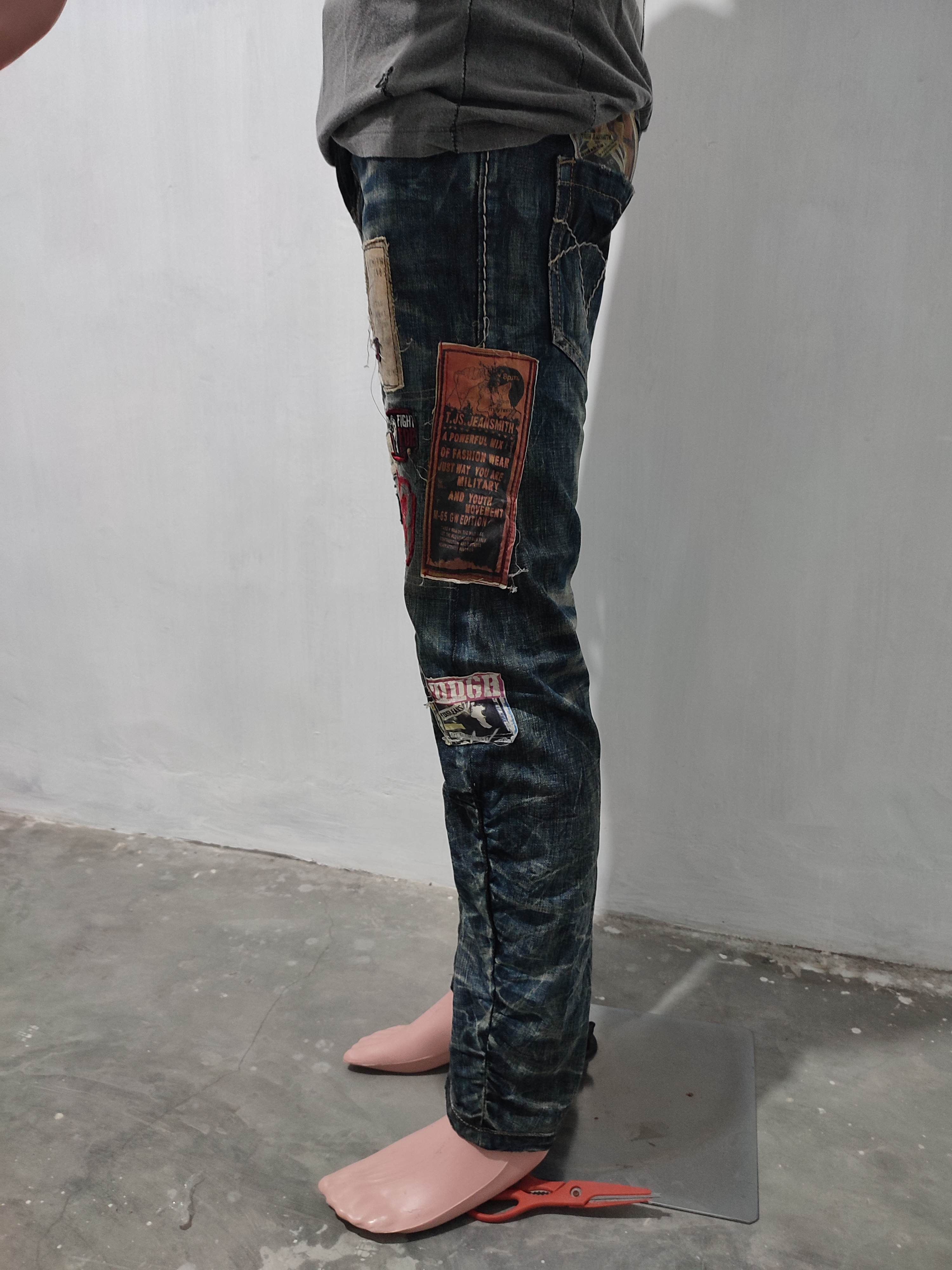 Japanese Brand 🔥 Tough Jeansmith Nice Art Patches Punk Jeans Size US 29 - 18 Thumbnail