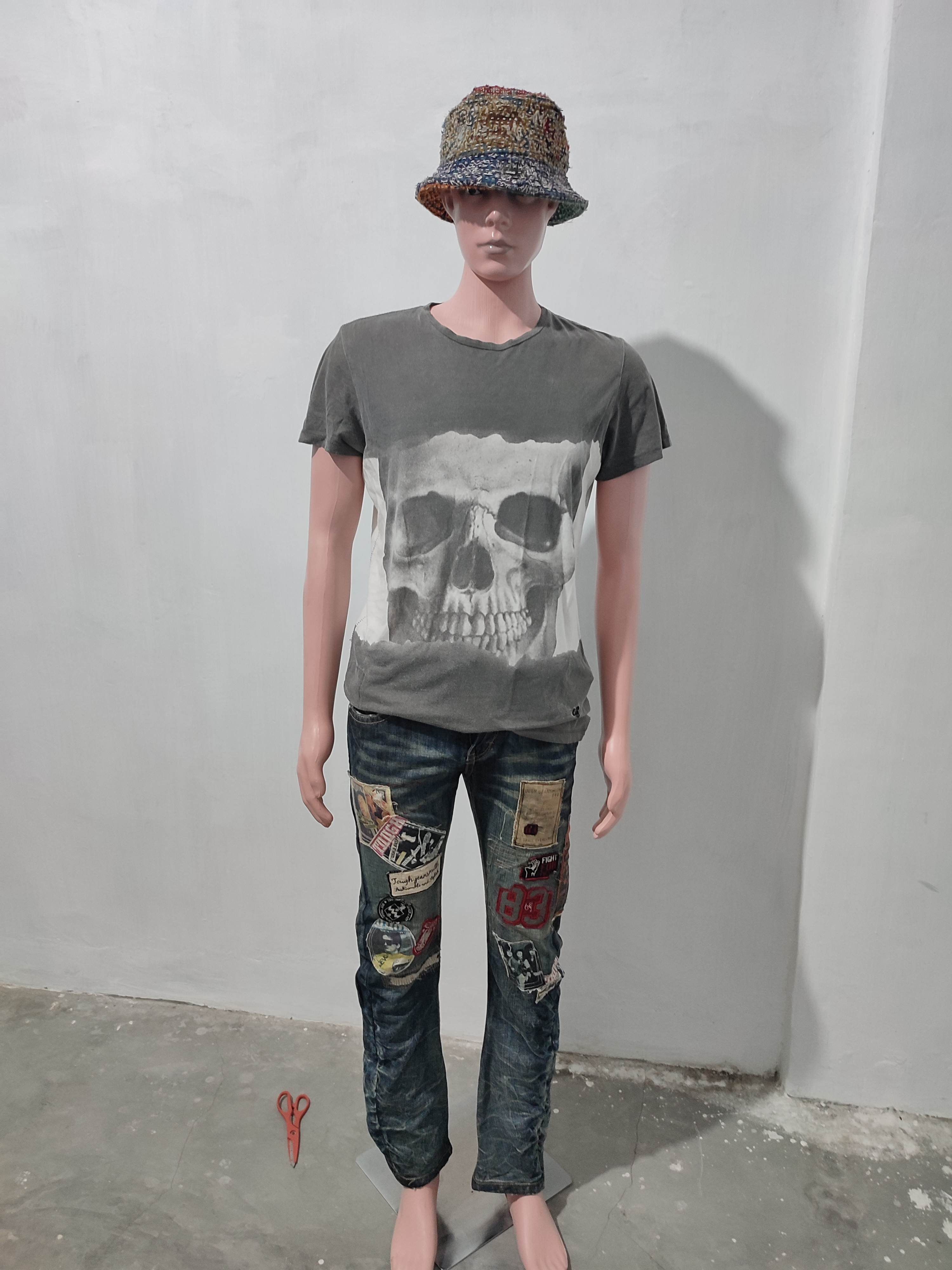 Japanese Brand 🔥 Tough Jeansmith Nice Art Patches Punk Jeans Size US 29 - 21 Thumbnail