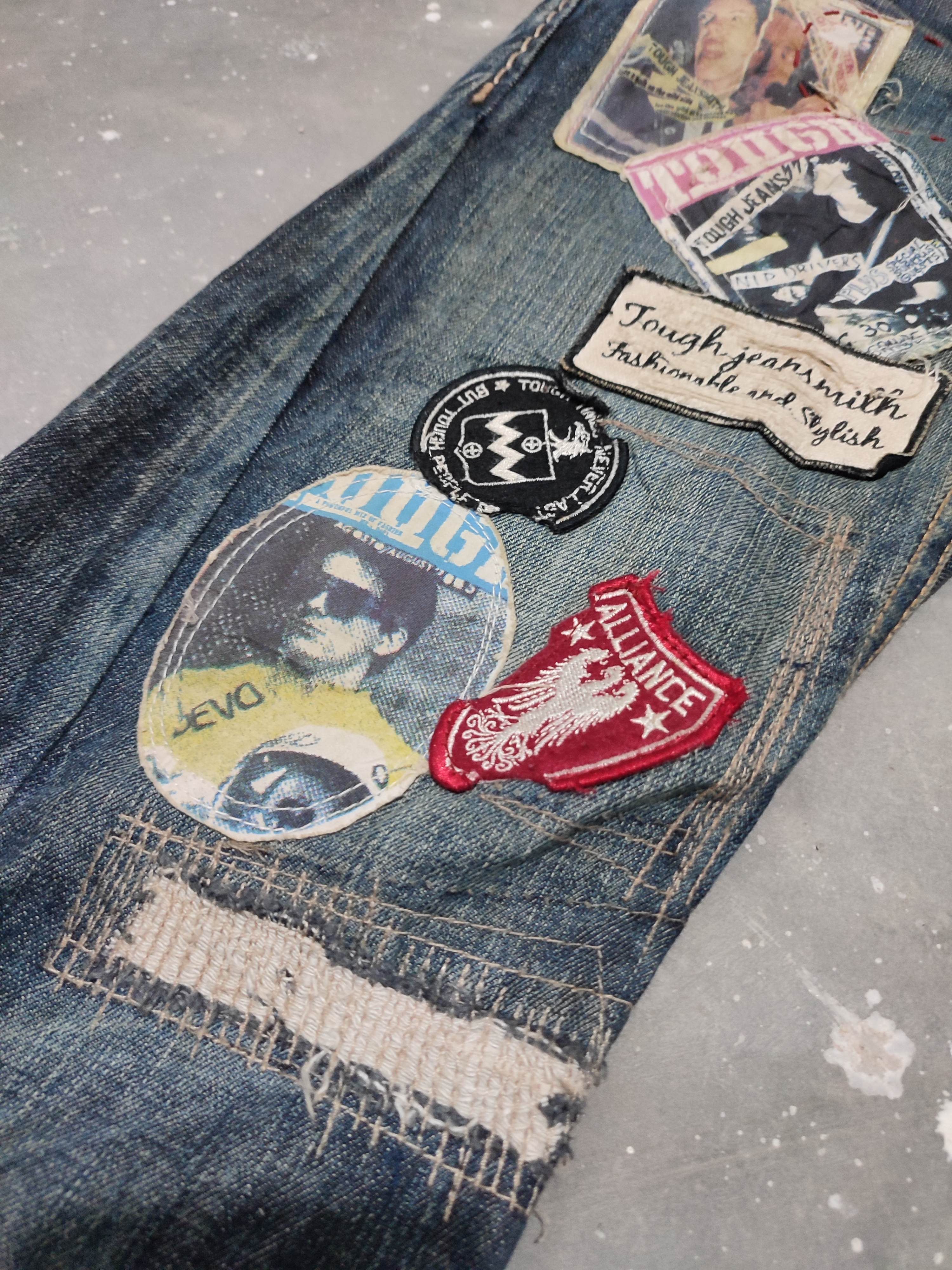Japanese Brand 🔥 Tough Jeansmith Nice Art Patches Punk Jeans Size US 29 - 8 Thumbnail