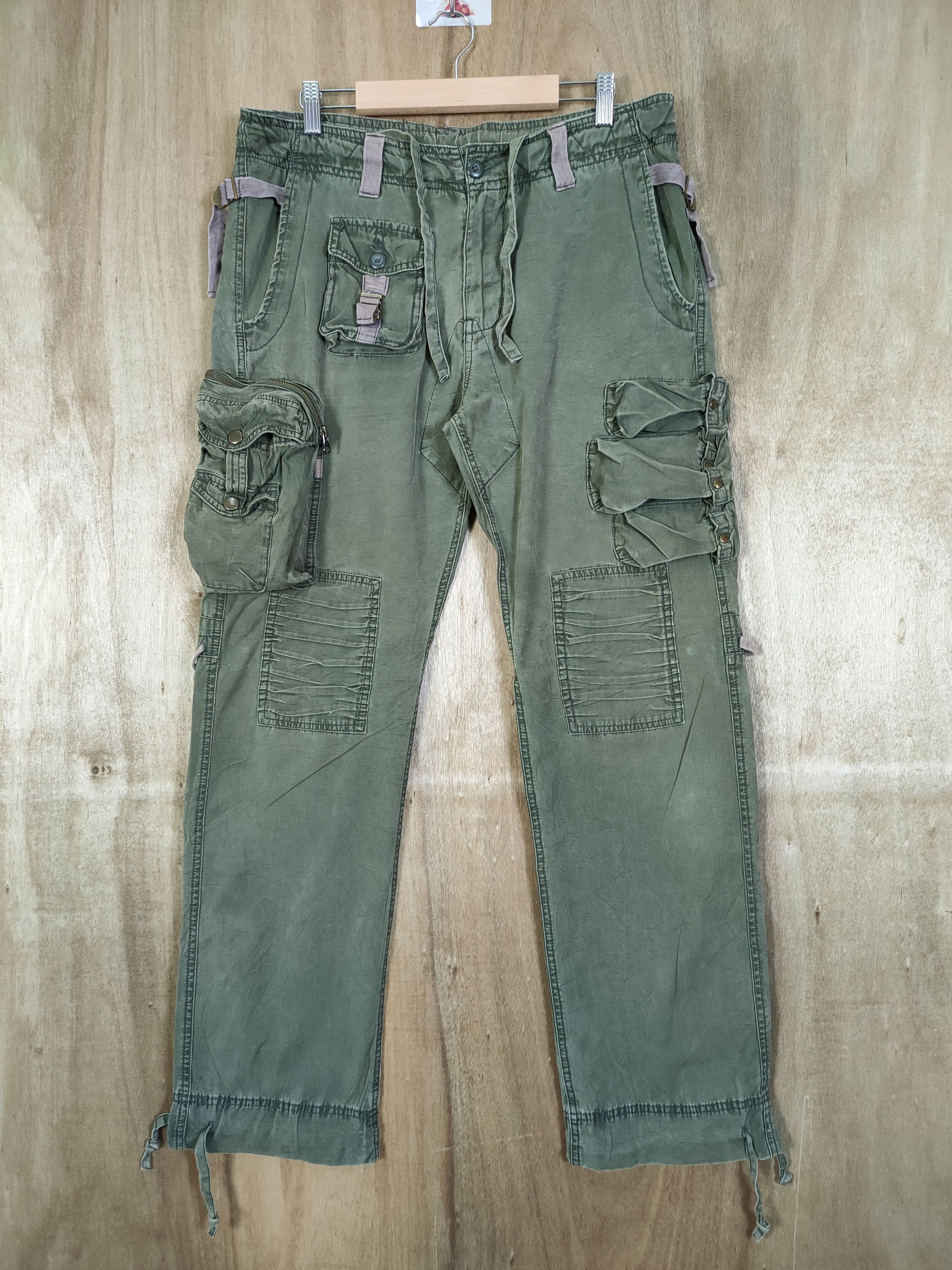Japanese Brand VINTAGE ROYAL FADED CARGO PANTS/ BONDAGE PANTS #REP3 Size US 34 / EU 50 - 1 Thumbnail