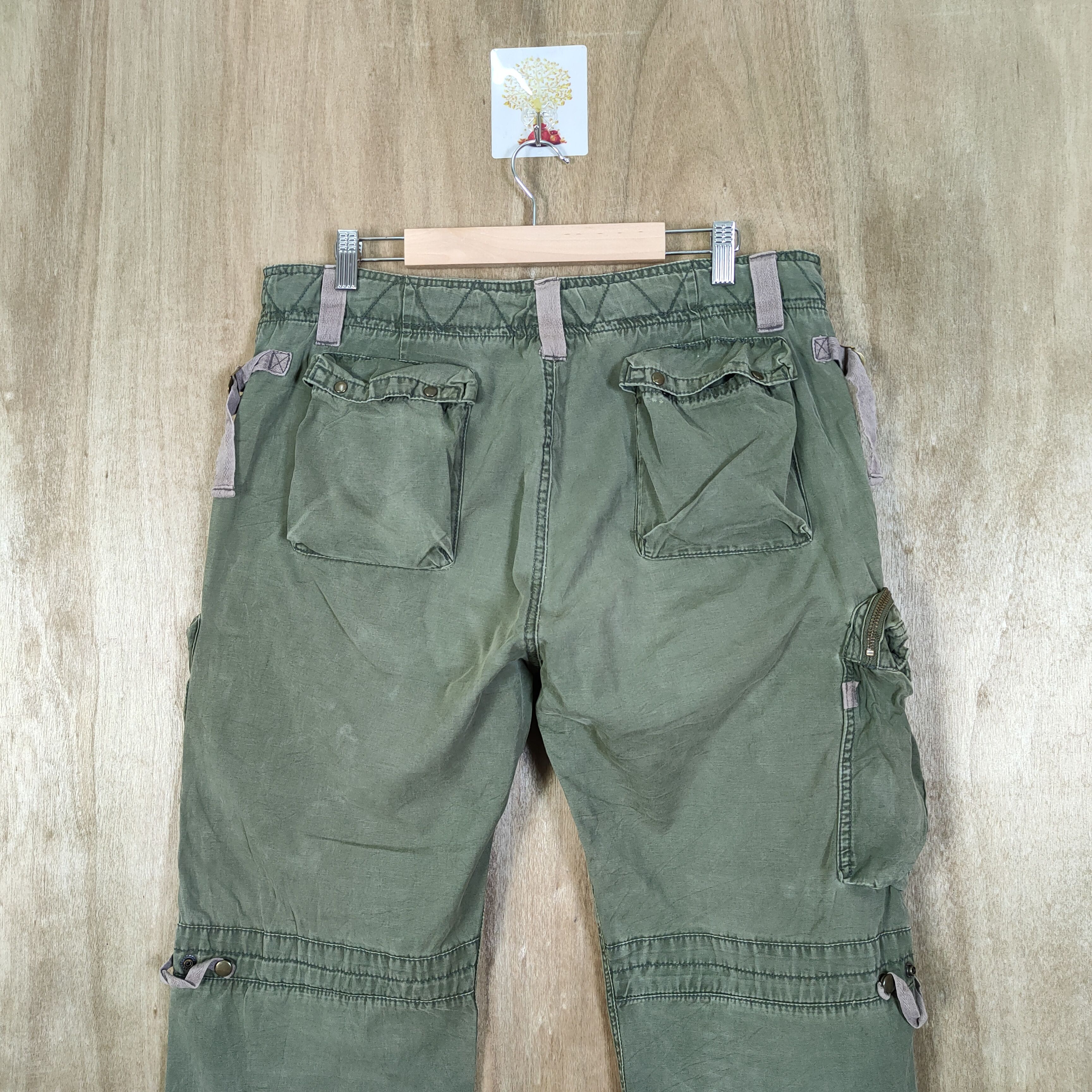 Japanese Brand VINTAGE ROYAL FADED CARGO PANTS/ BONDAGE PANTS #REP3 Size US 34 / EU 50 - 6 Thumbnail