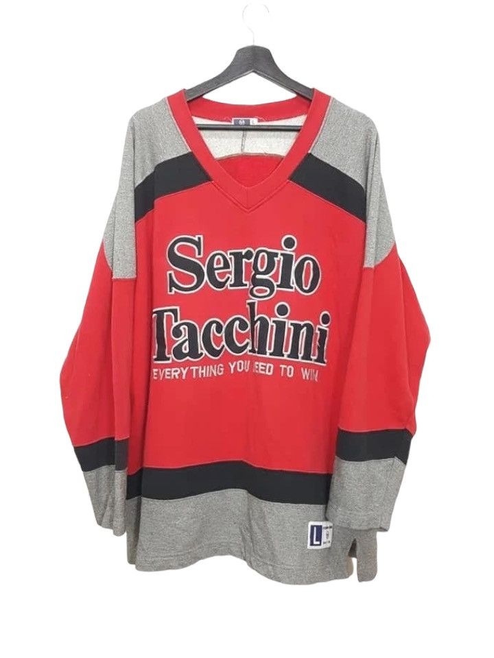 Sergio Tacchini × Vintage Sergio Tacchini Big Spellout Longsleeve Shirt Size US L / EU 52-54 / 3 - 1 Thumbnail
