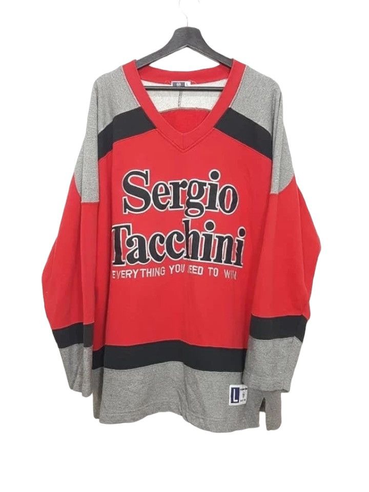 Sergio Tacchini × Vintage Sergio Tacchini Big Spellout Longsleeve Shirt Size US L / EU 52-54 / 3 - 3 Thumbnail