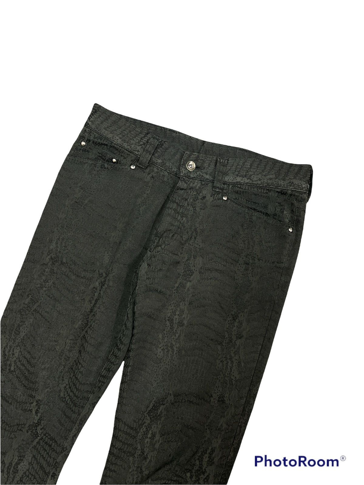 Japanese Brand × Vintage Rare🔥Snake Skin Printed Flared Semantic Desing Cotton Pants Size US 32 / EU 48 - 4 Thumbnail