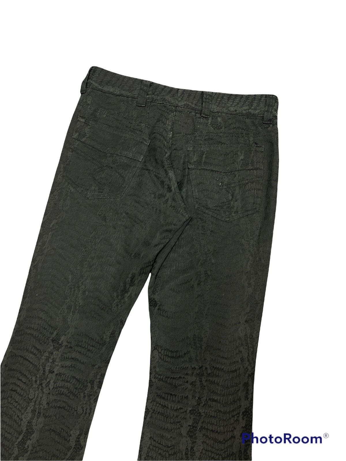 Japanese Brand × Vintage Rare🔥Snake Skin Printed Flared Semantic Desing Cotton Pants Size US 32 / EU 48 - 6 Thumbnail