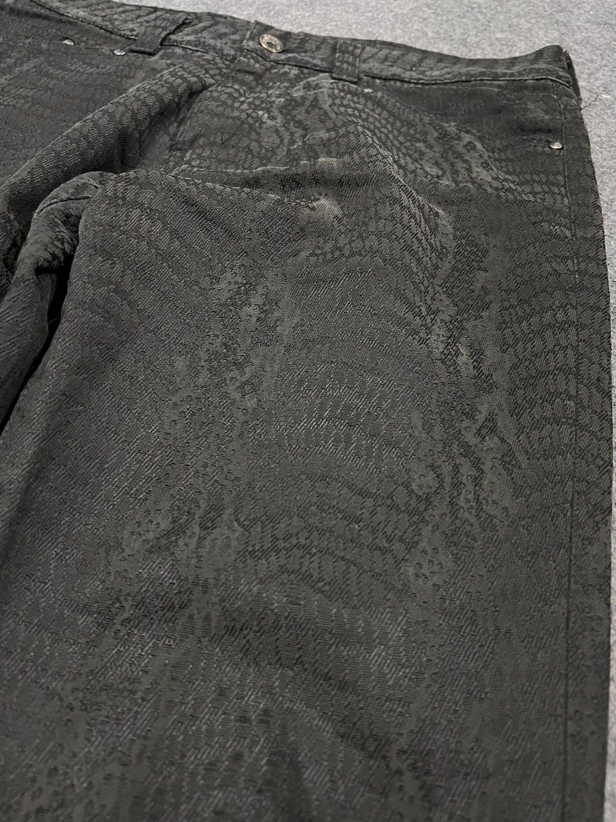 Japanese Brand × Vintage Rare🔥Snake Skin Printed Flared Semantic Desing Cotton Pants Size US 32 / EU 48 - 8 Thumbnail